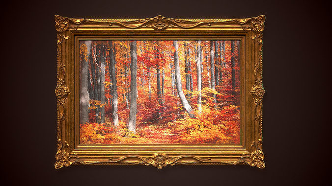 Ornate Picture Frame - PBR Game Ready Low-poly 3D model Free low-poly 3D model