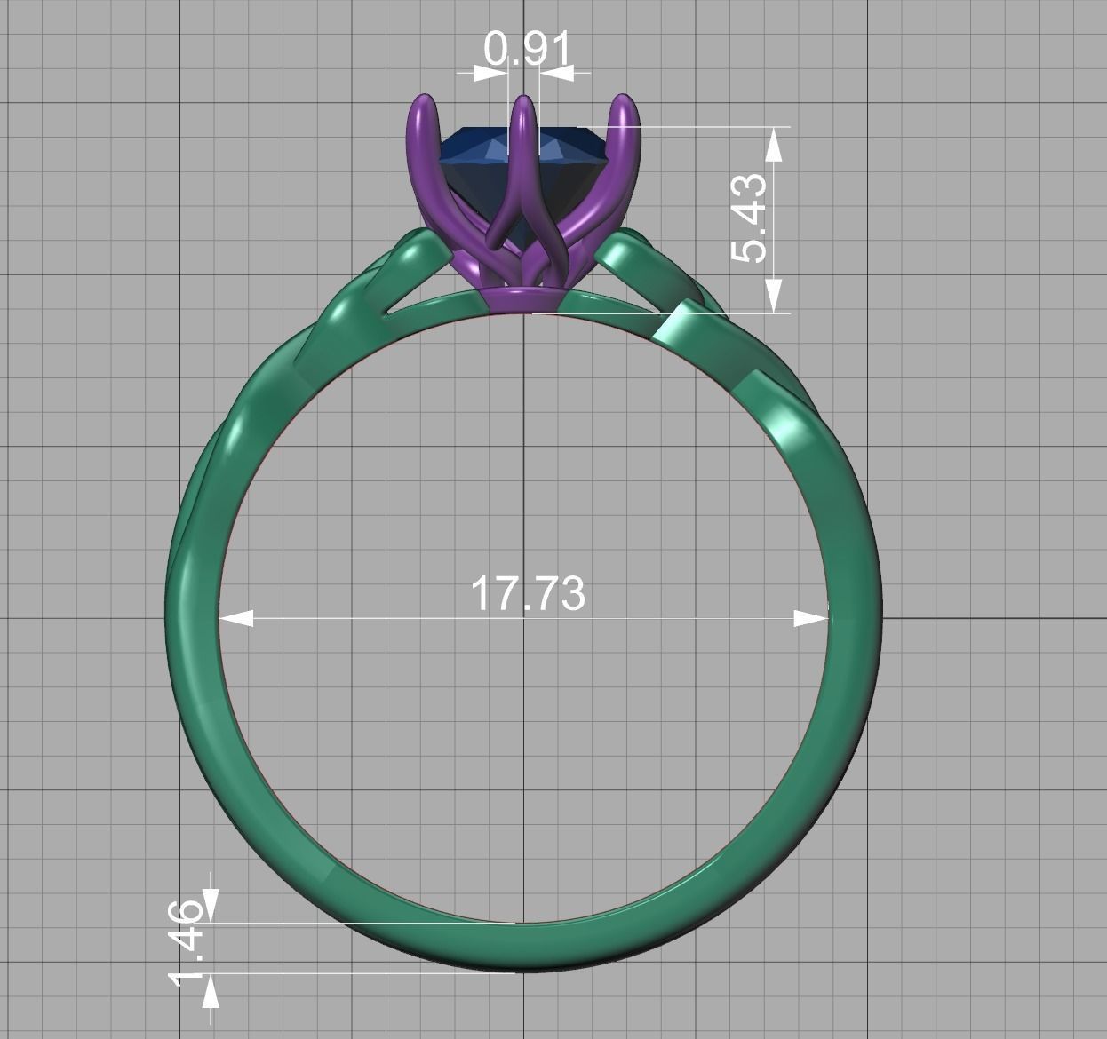 Oval 8x6 Engagement Ring Knot design Celtic Knot ring 3D model 3D