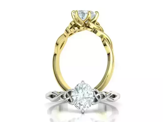 Oval 8x6 Engagement Ring Knot design Celtic Knot ring
