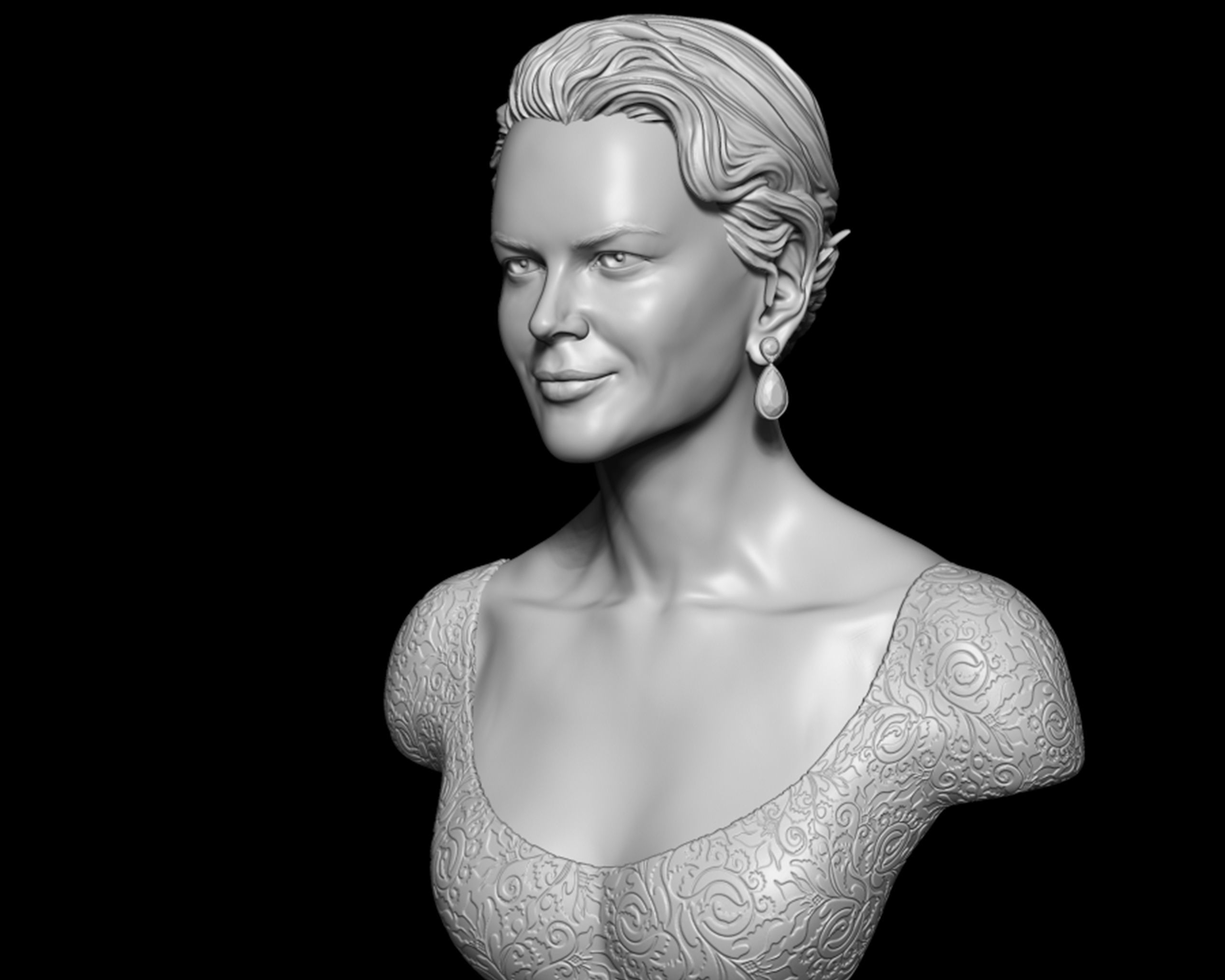 Nicole Kidman Bust Sculpture 3D print model_3