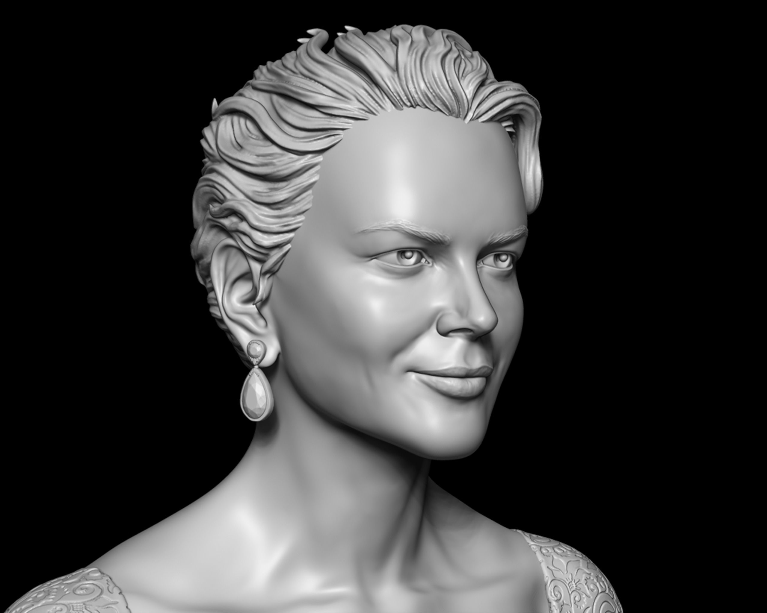 Nicole Kidman Bust Sculpture 3D print model_4