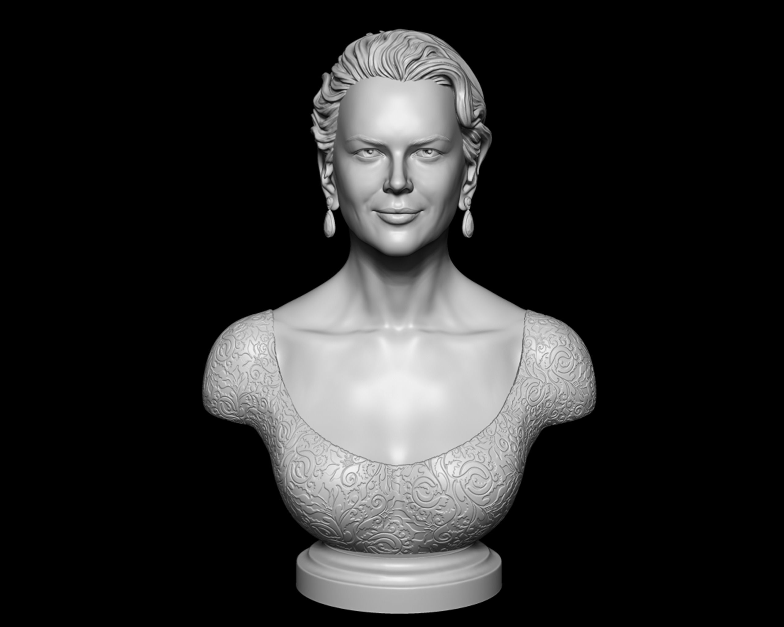 Nicole Kidman Bust Sculpture 3D print model_2