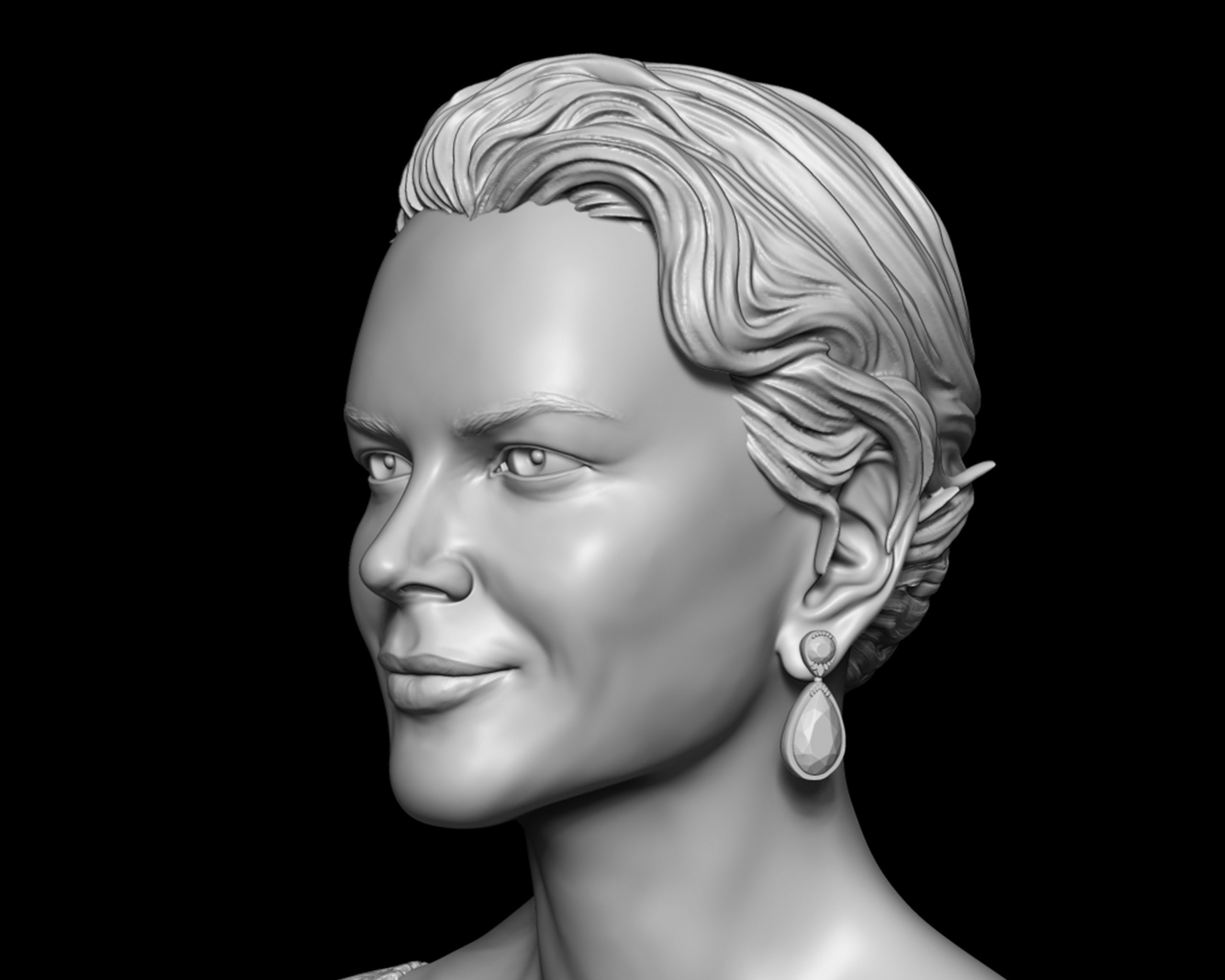 Nicole Kidman Bust Sculpture 3D print model_5