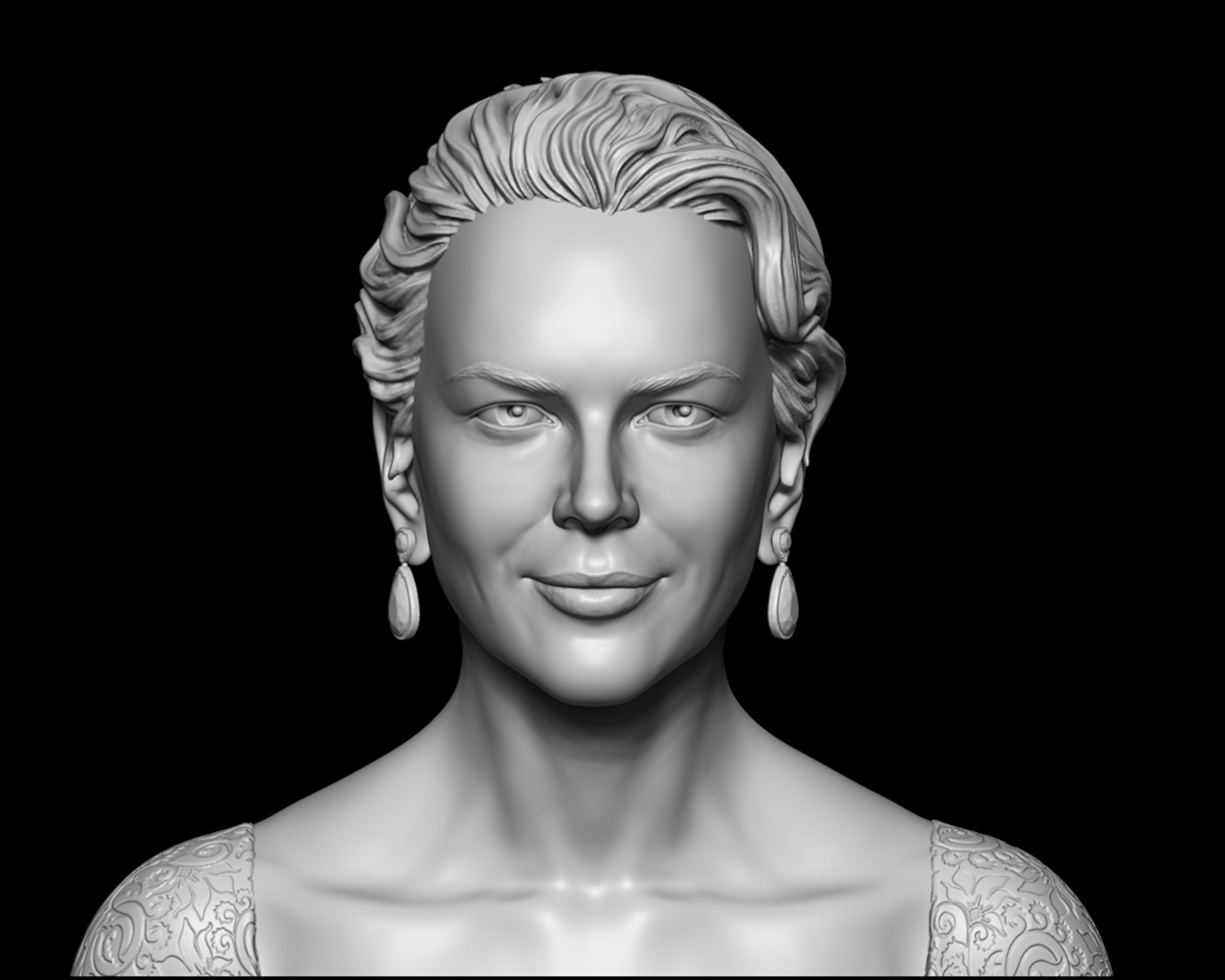 Nicole Kidman Bust Sculpture 3D print model_8