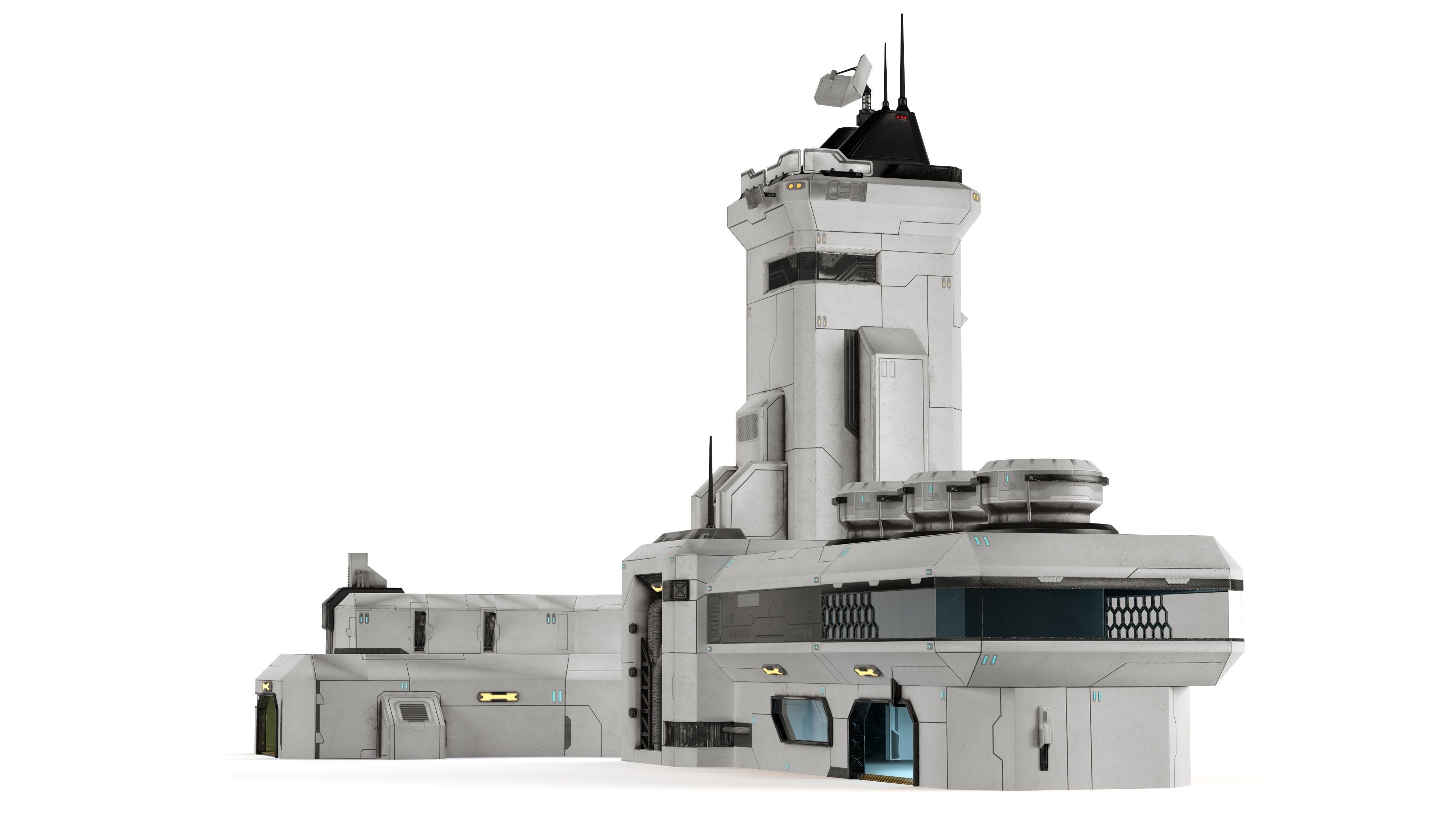 SPACE BUILDING Low-poly 3D model_9