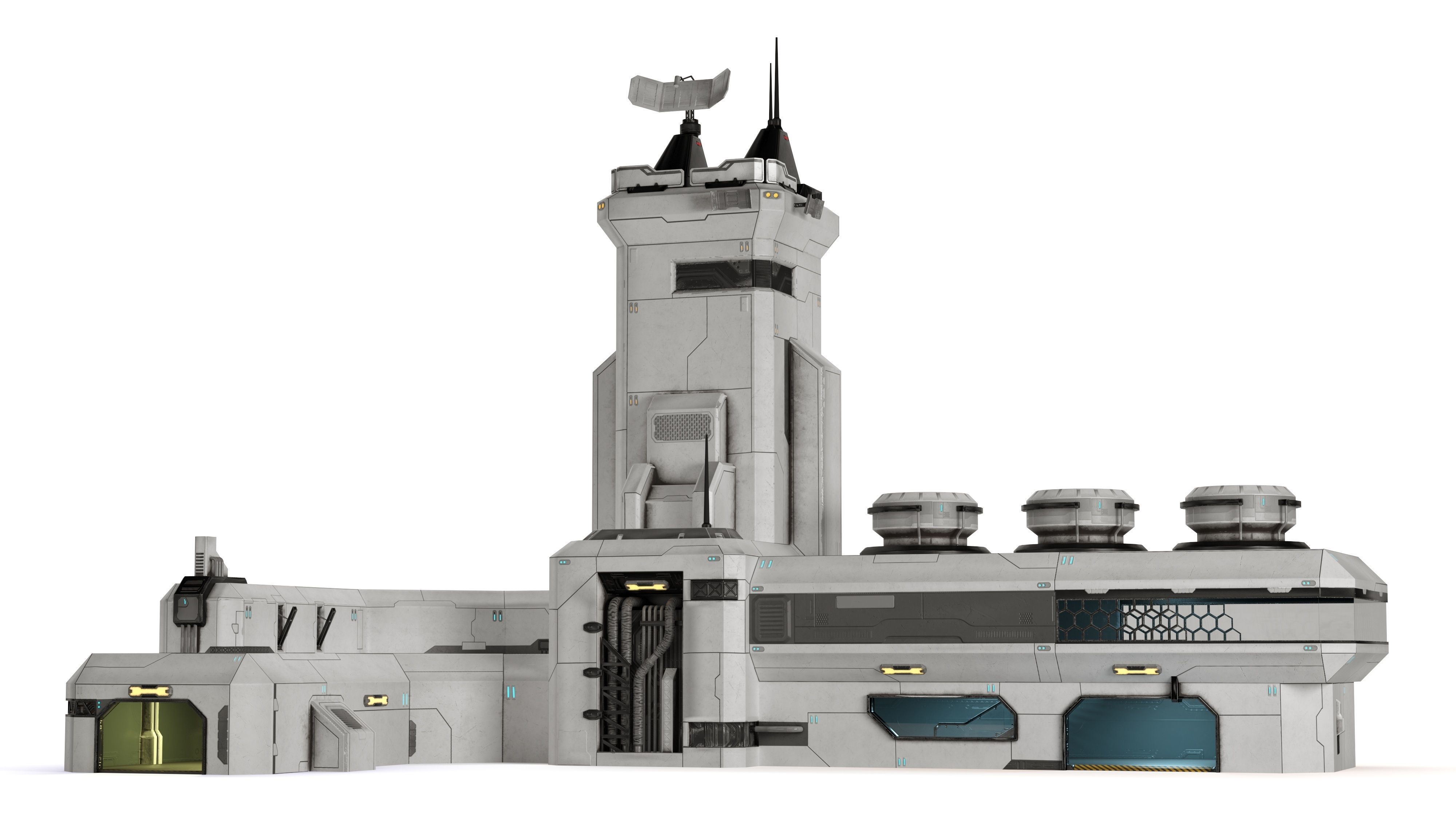 SPACE BUILDING Low-poly 3D model_8