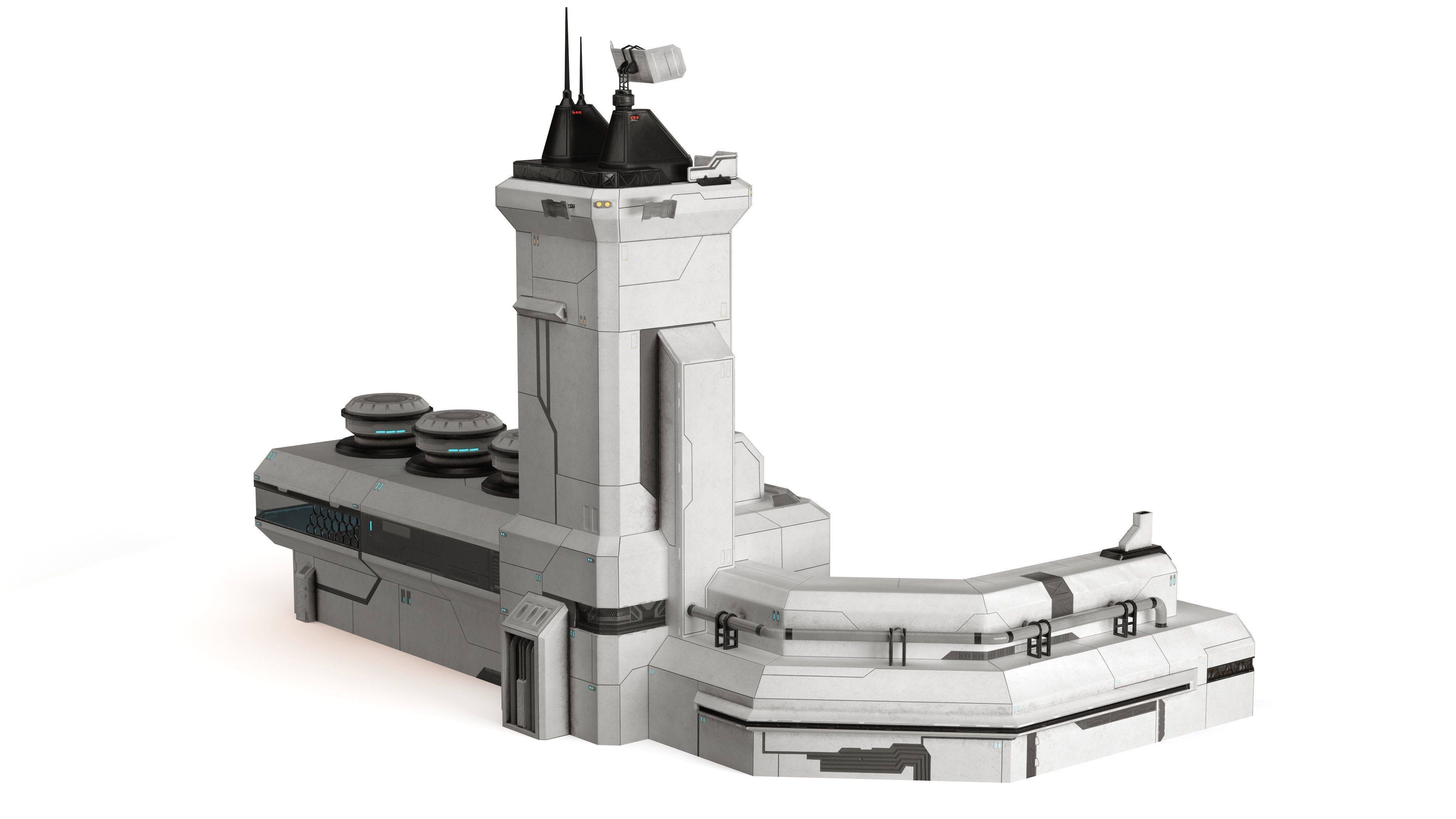 SPACE BUILDING Low-poly 3D model_6