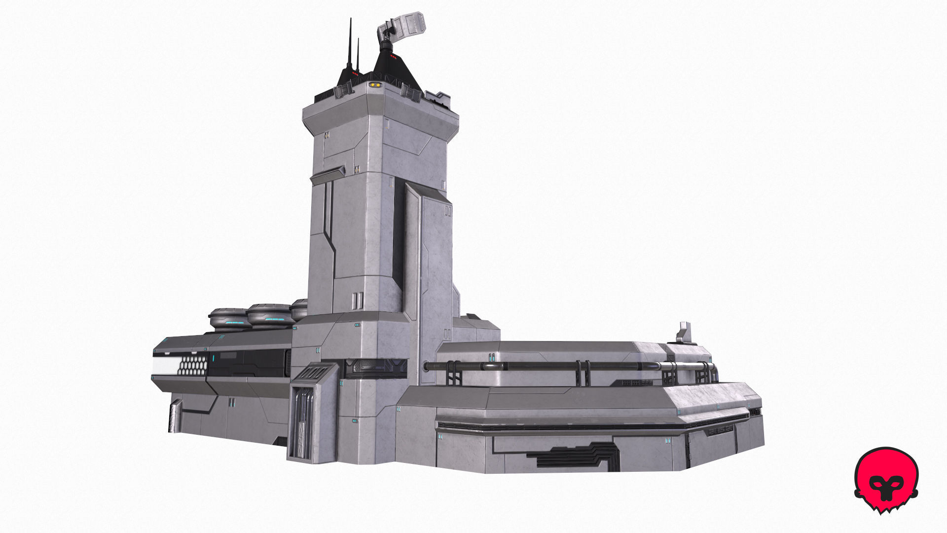 SPACE BUILDING Low-poly 3D model_16
