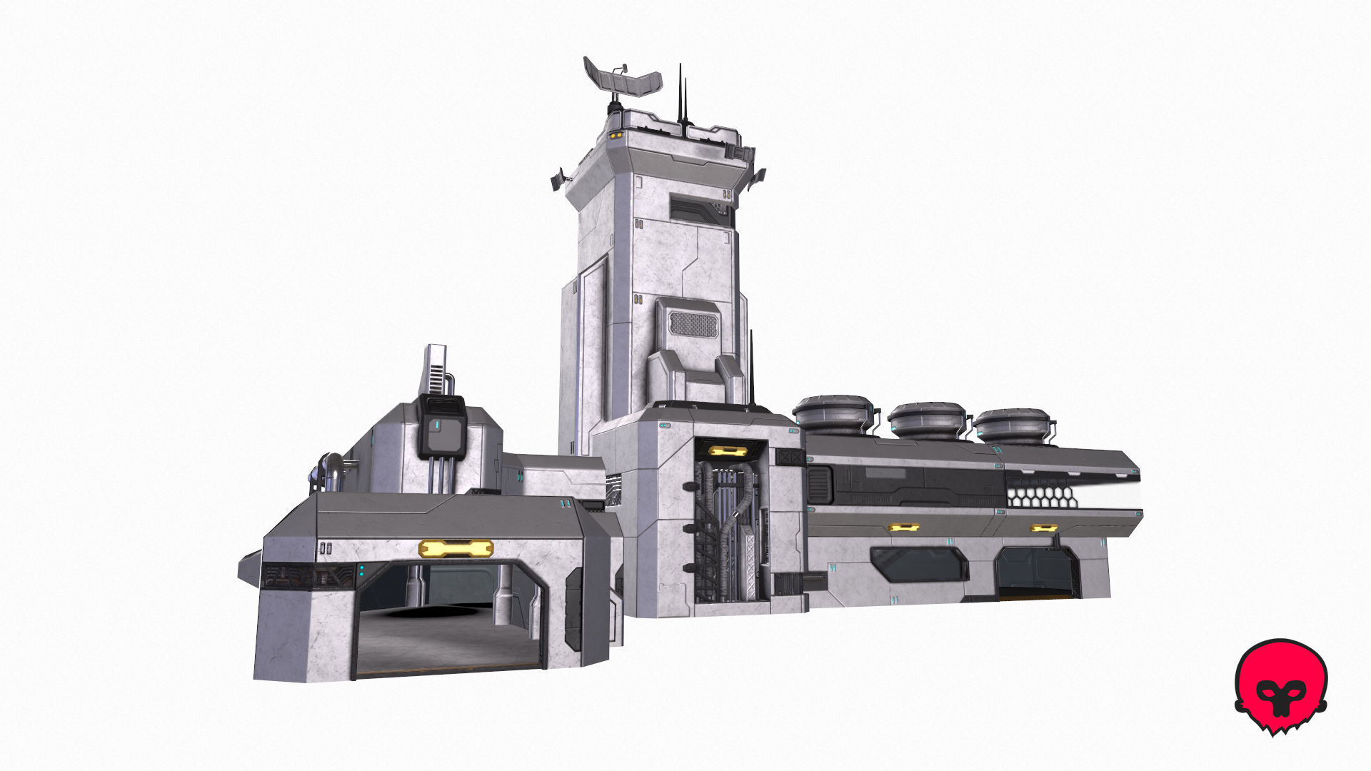 SPACE BUILDING Low-poly 3D model_14