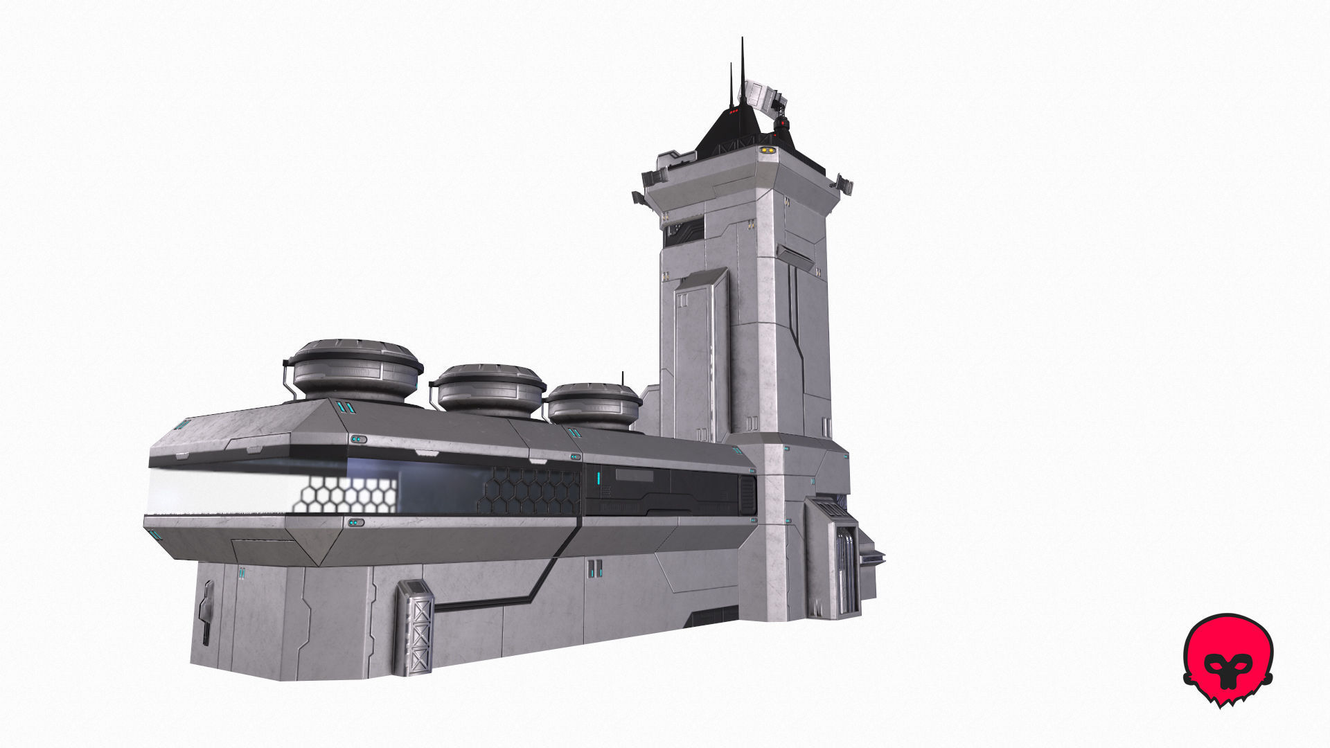 SPACE BUILDING Low-poly 3D model_17