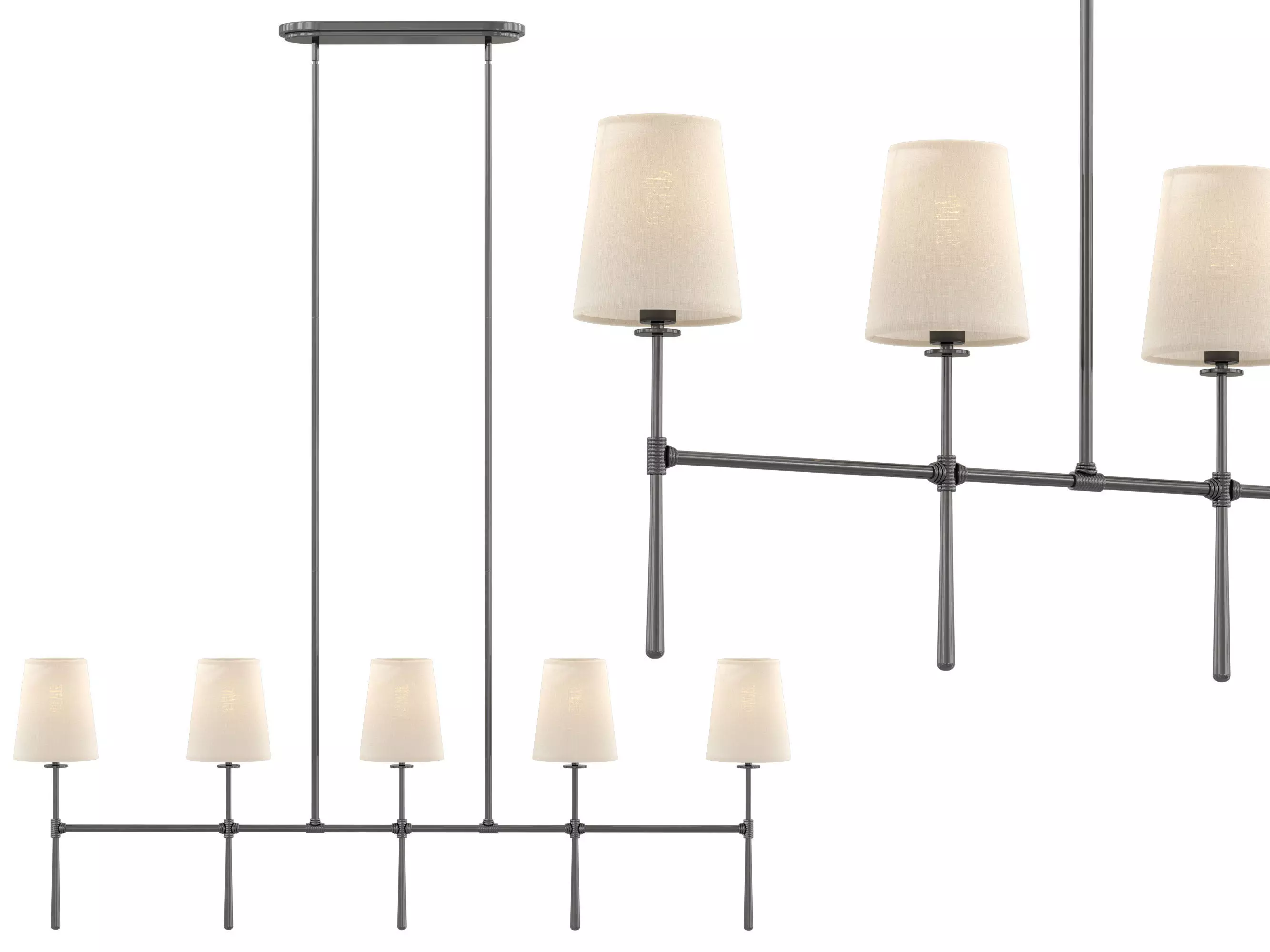 Rhodes Linear Chandelier 5 Light 3D model_0