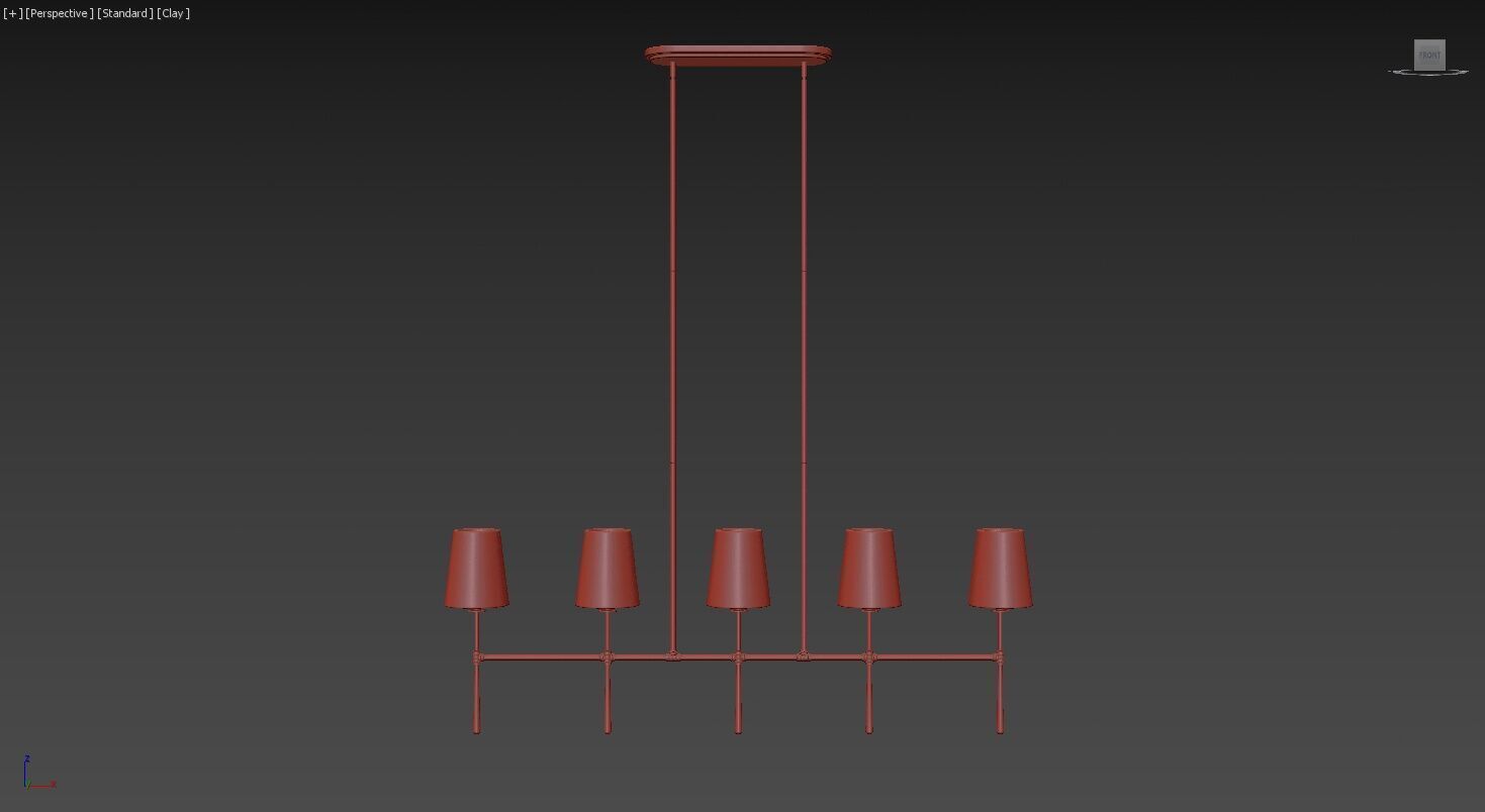 Rhodes Linear Chandelier 5 Light 3D model_15