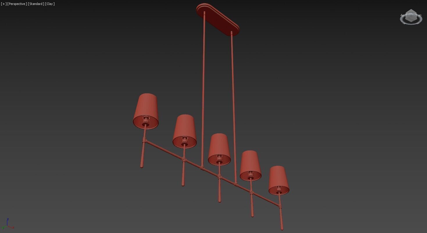 Rhodes Linear Chandelier 5 Light 3D model_13