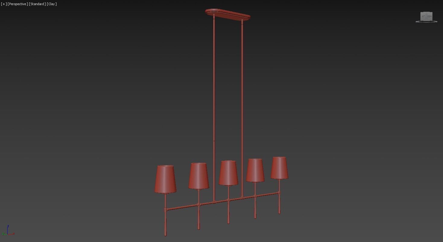 Rhodes Linear Chandelier 5 Light 3D model_12
