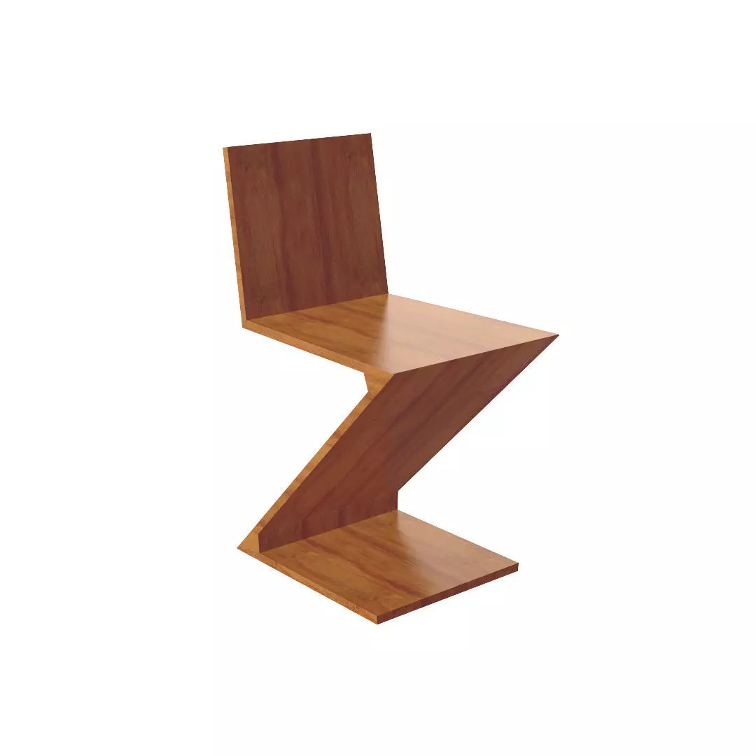 Chair Zig Zag Gerrit Rietveld 3D model_0