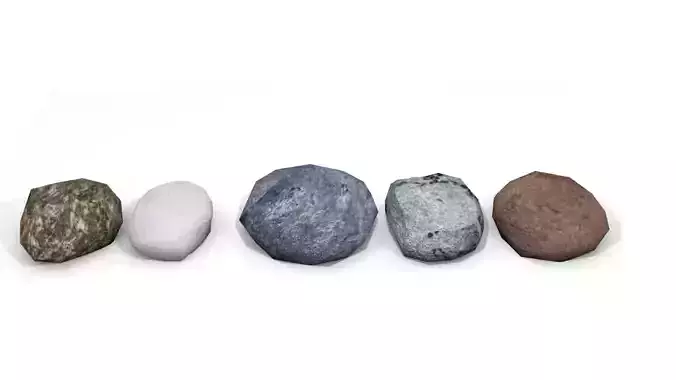 Low-Poly Rock Set 5 Different Rocks
