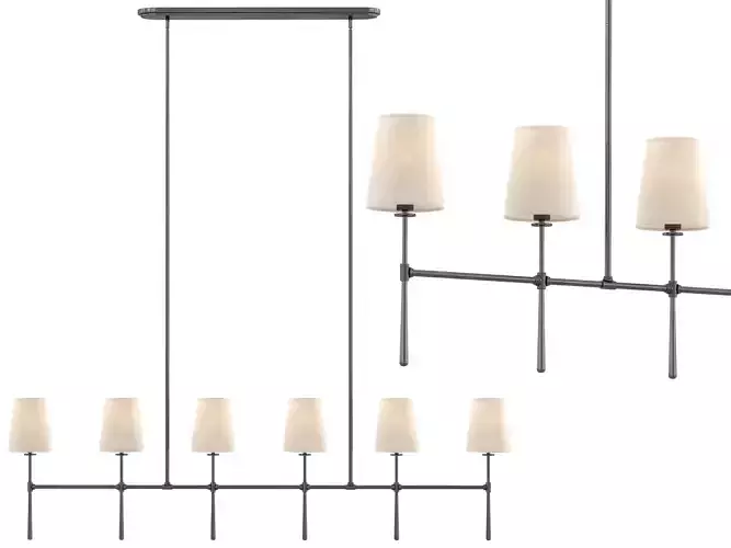 Rhodes Linear Chandelier 6 Light 3D model