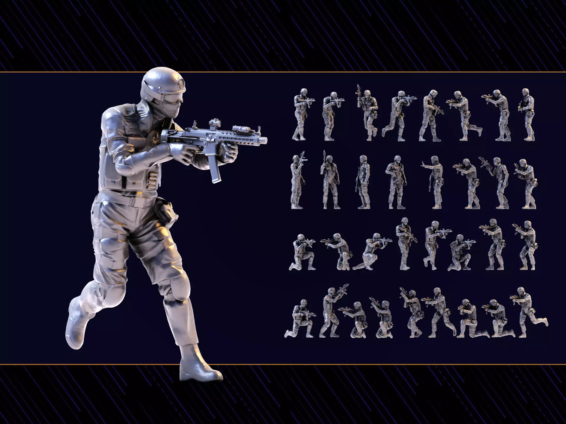 SWAT figures Set 02 3D print model