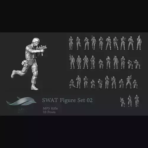 SWAT figures Set 02 3D print model