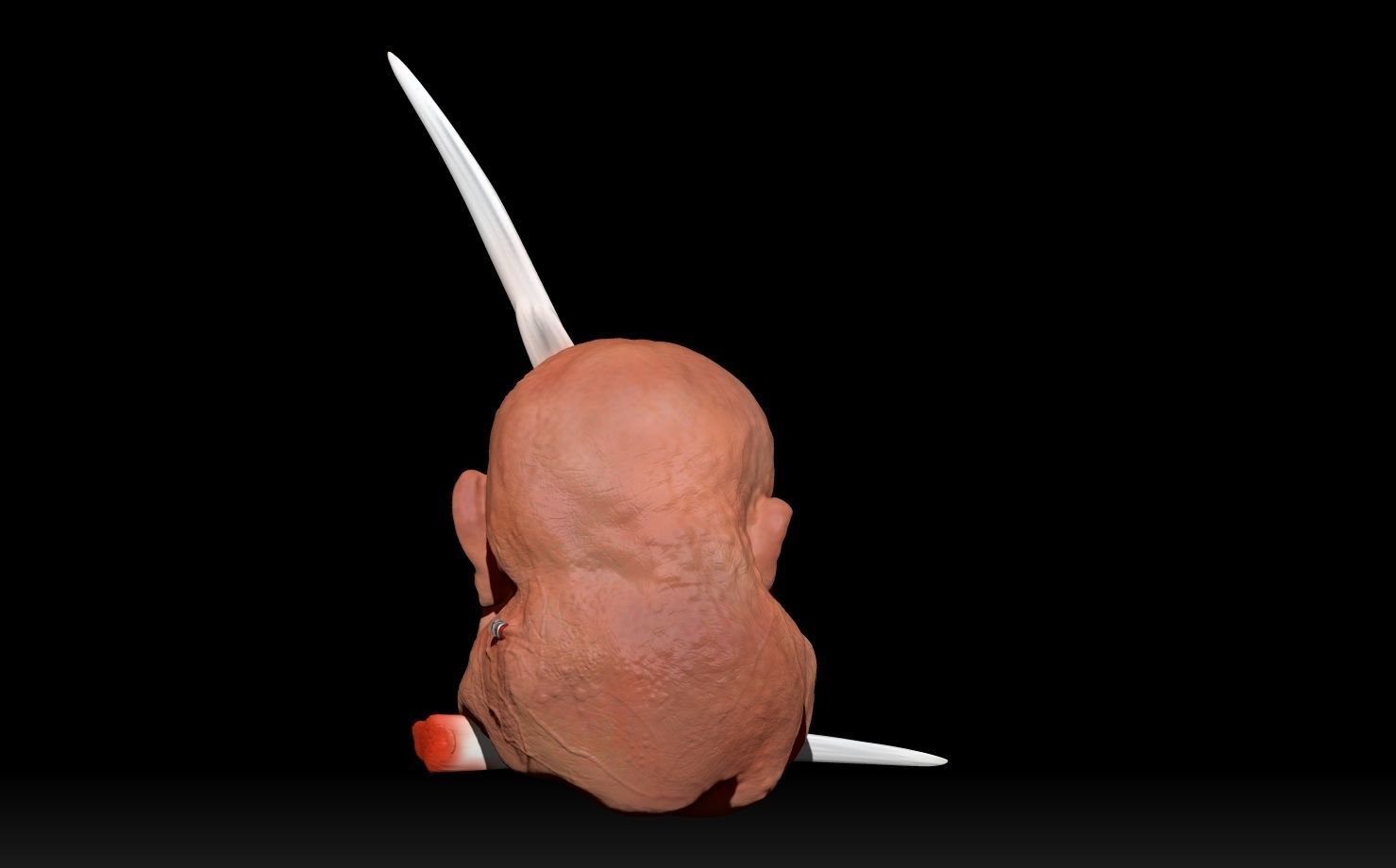 broken demon horn  3D print model_8