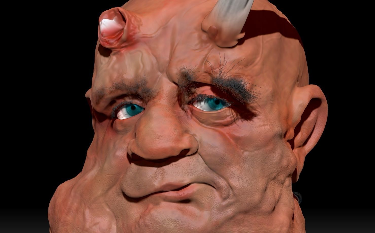 broken demon horn  3D print model_10