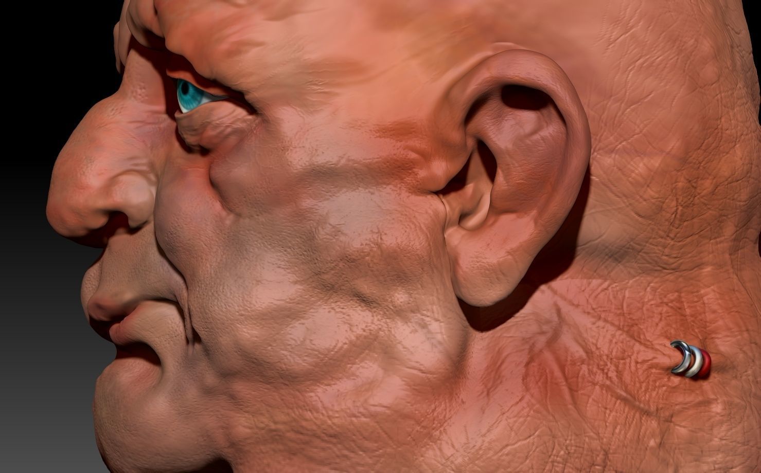 broken demon horn  3D print model_1