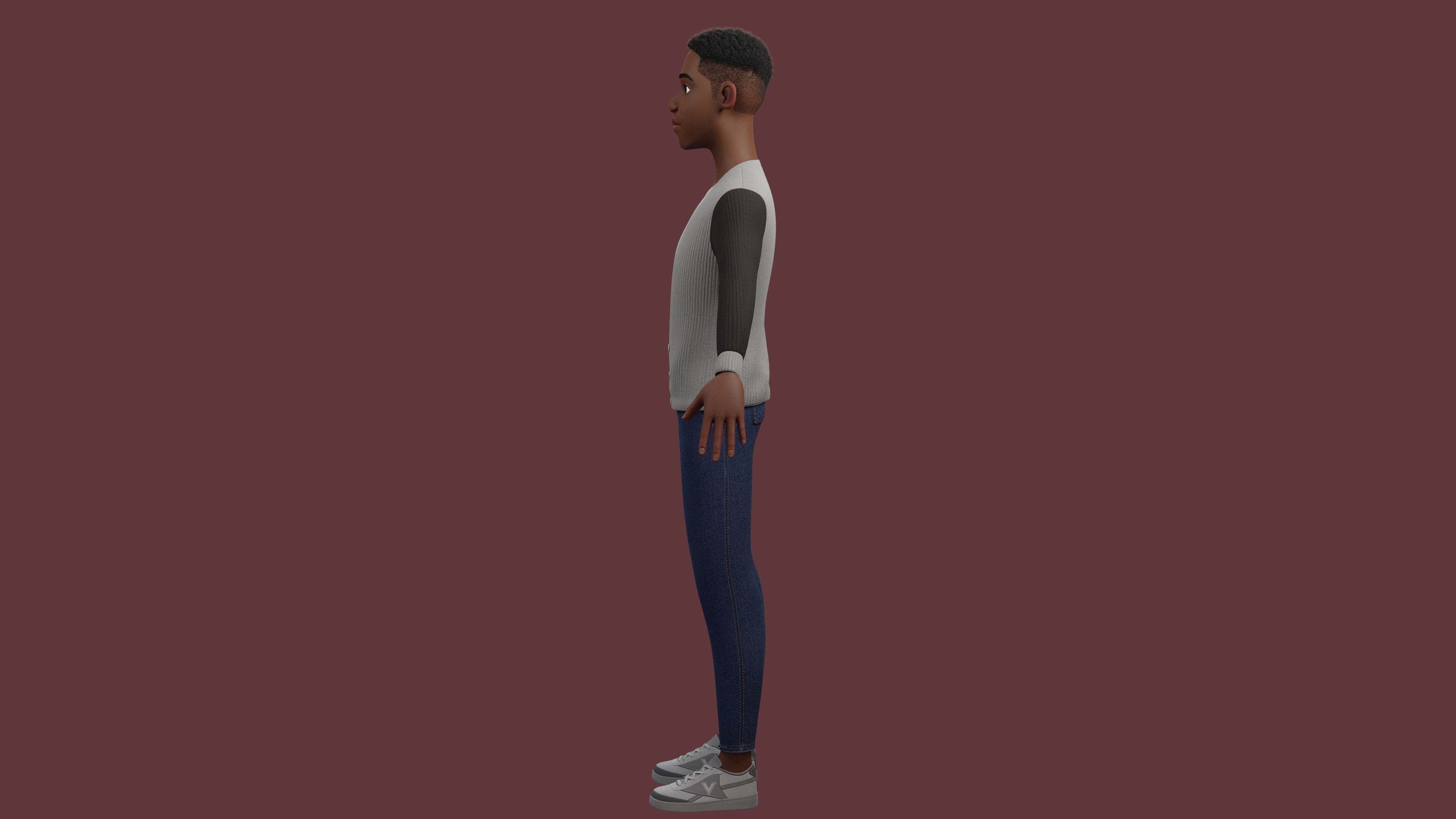 Stylized Boy NOT Rigged 3D model_19