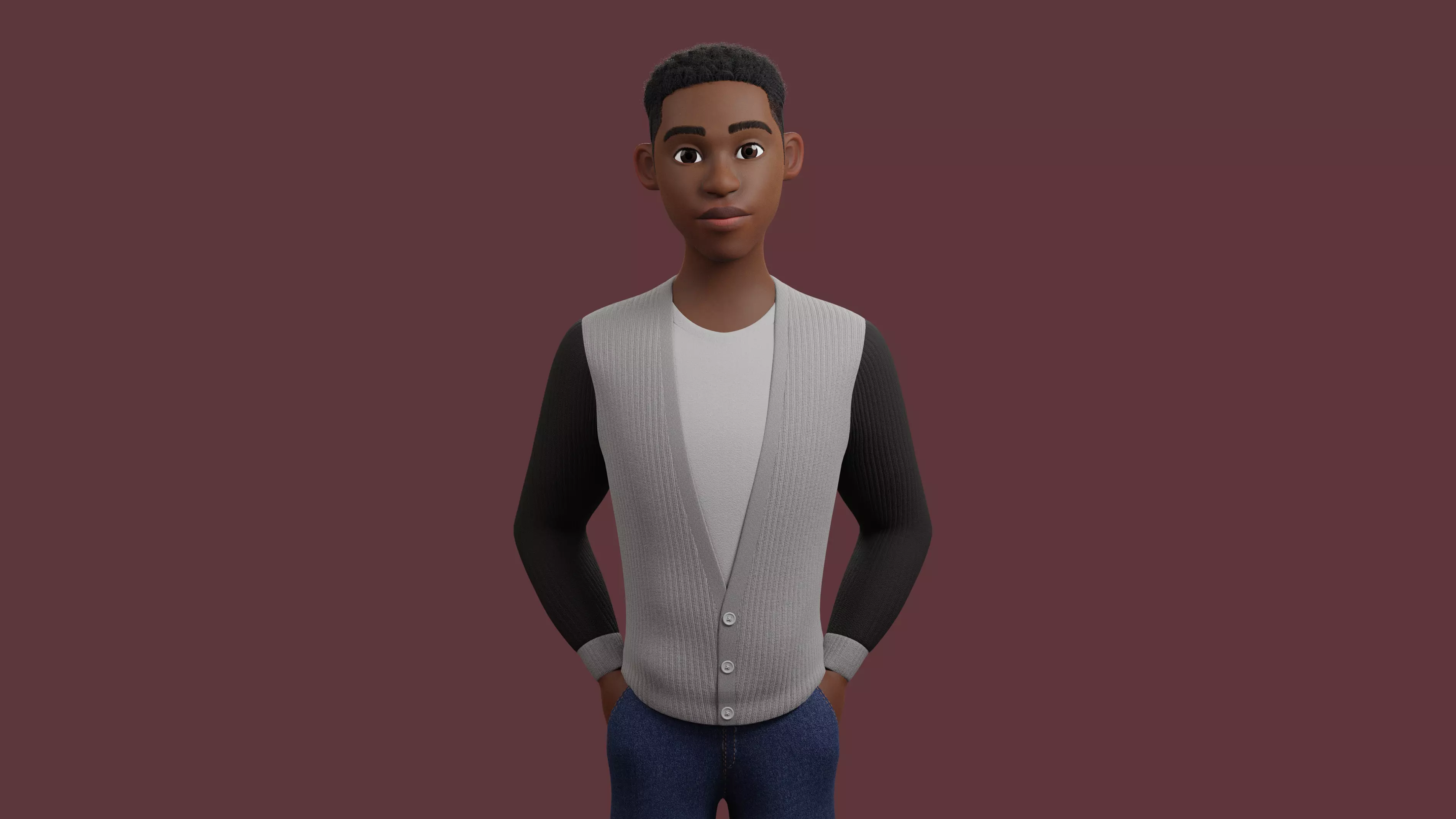 Stylized Boy NOT Rigged 3D model_0