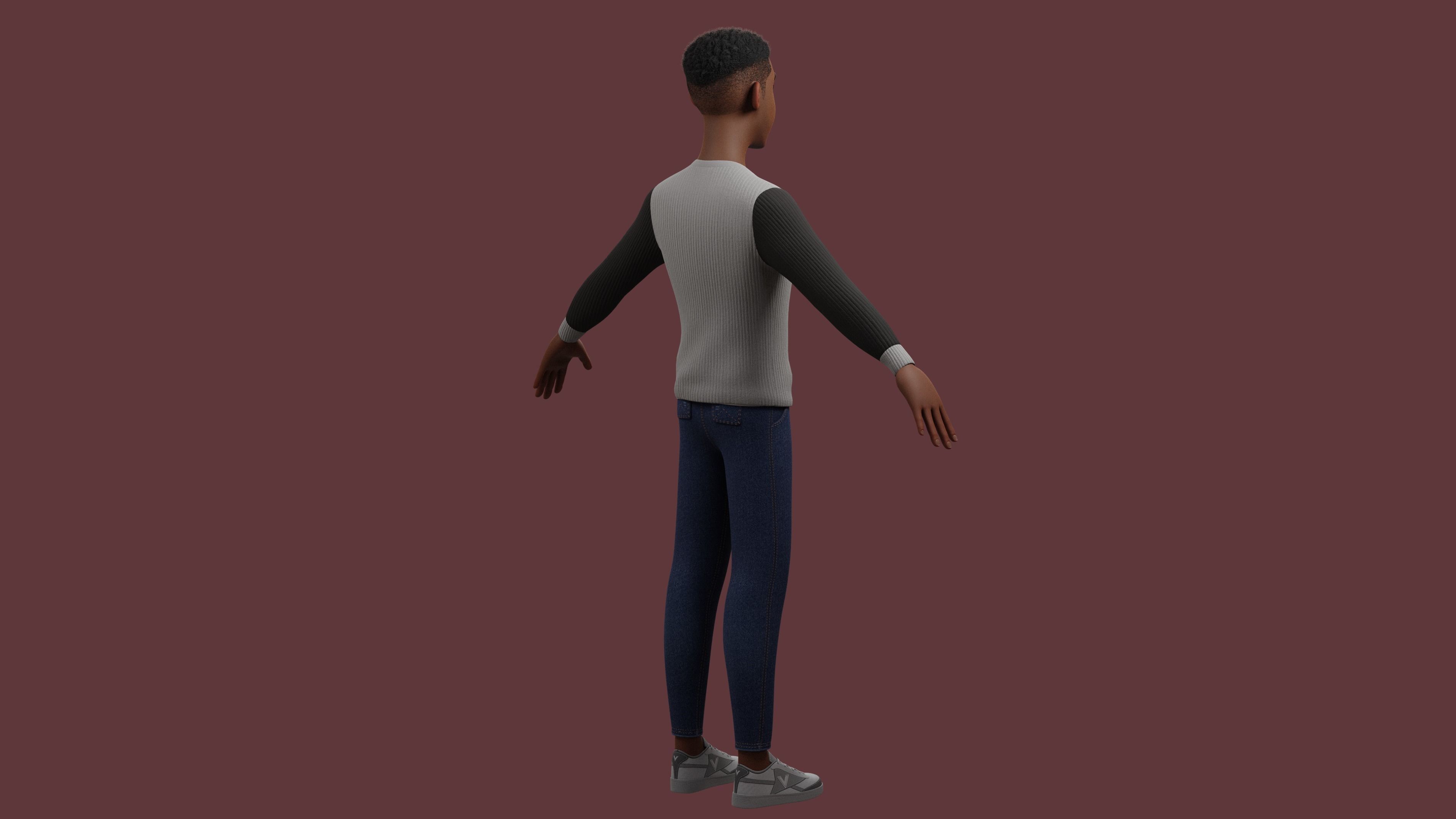Stylized Boy NOT Rigged 3D model_22