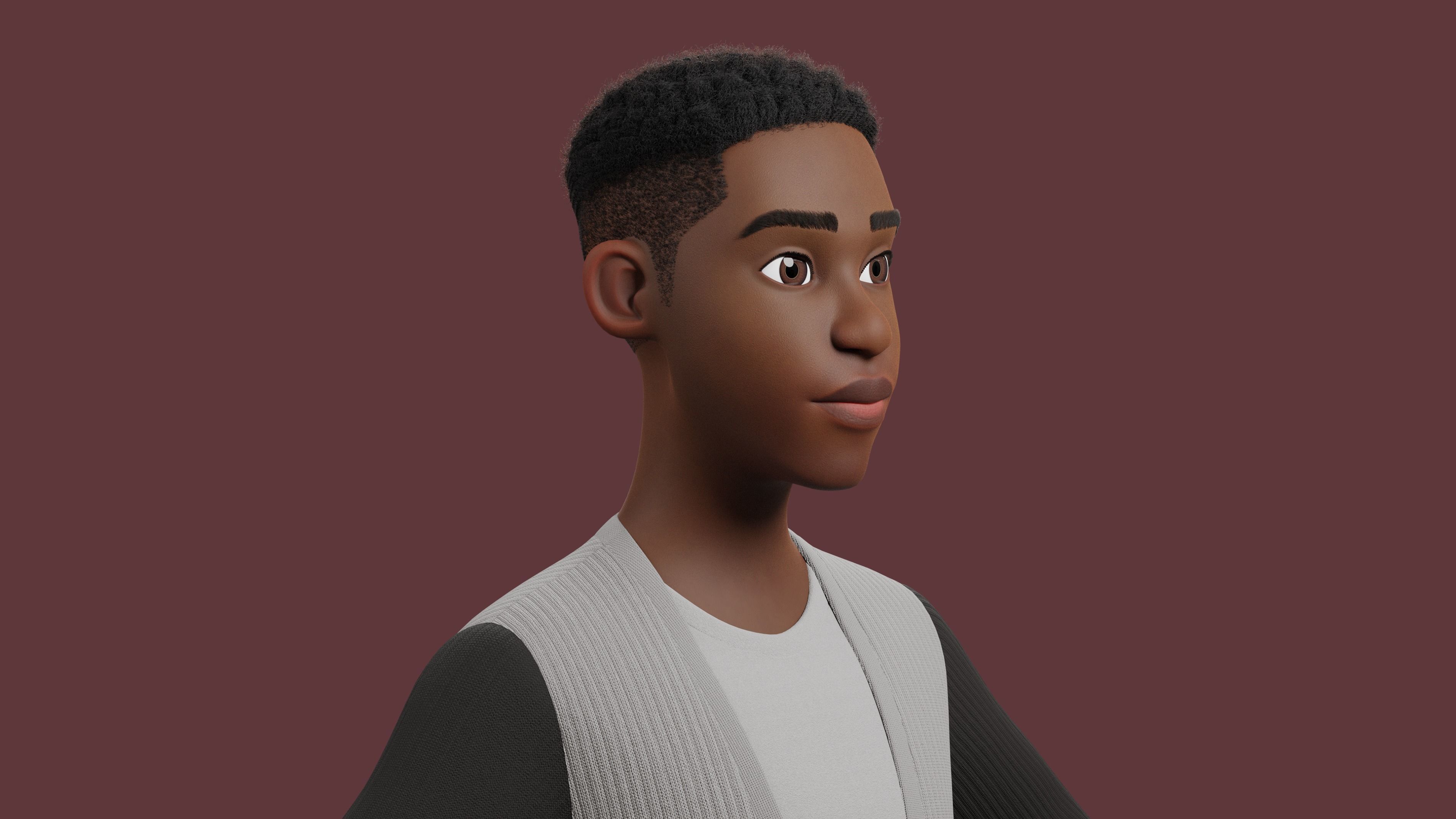 Stylized Boy NOT Rigged 3D model_8