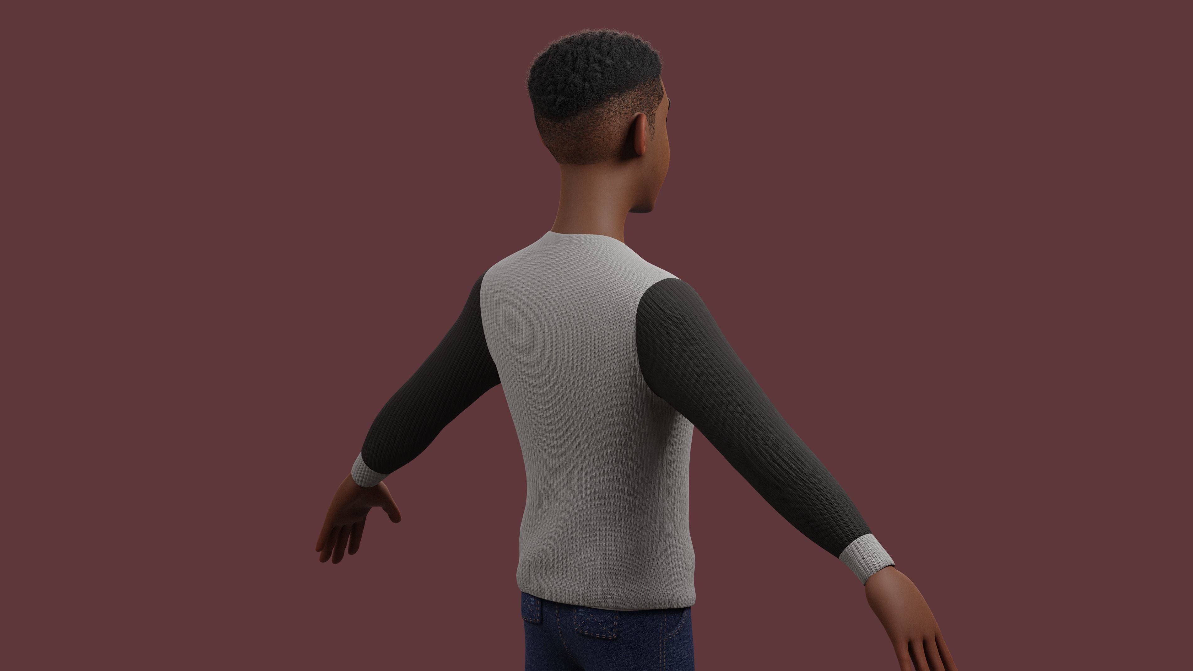 Stylized Boy NOT Rigged 3D model_14