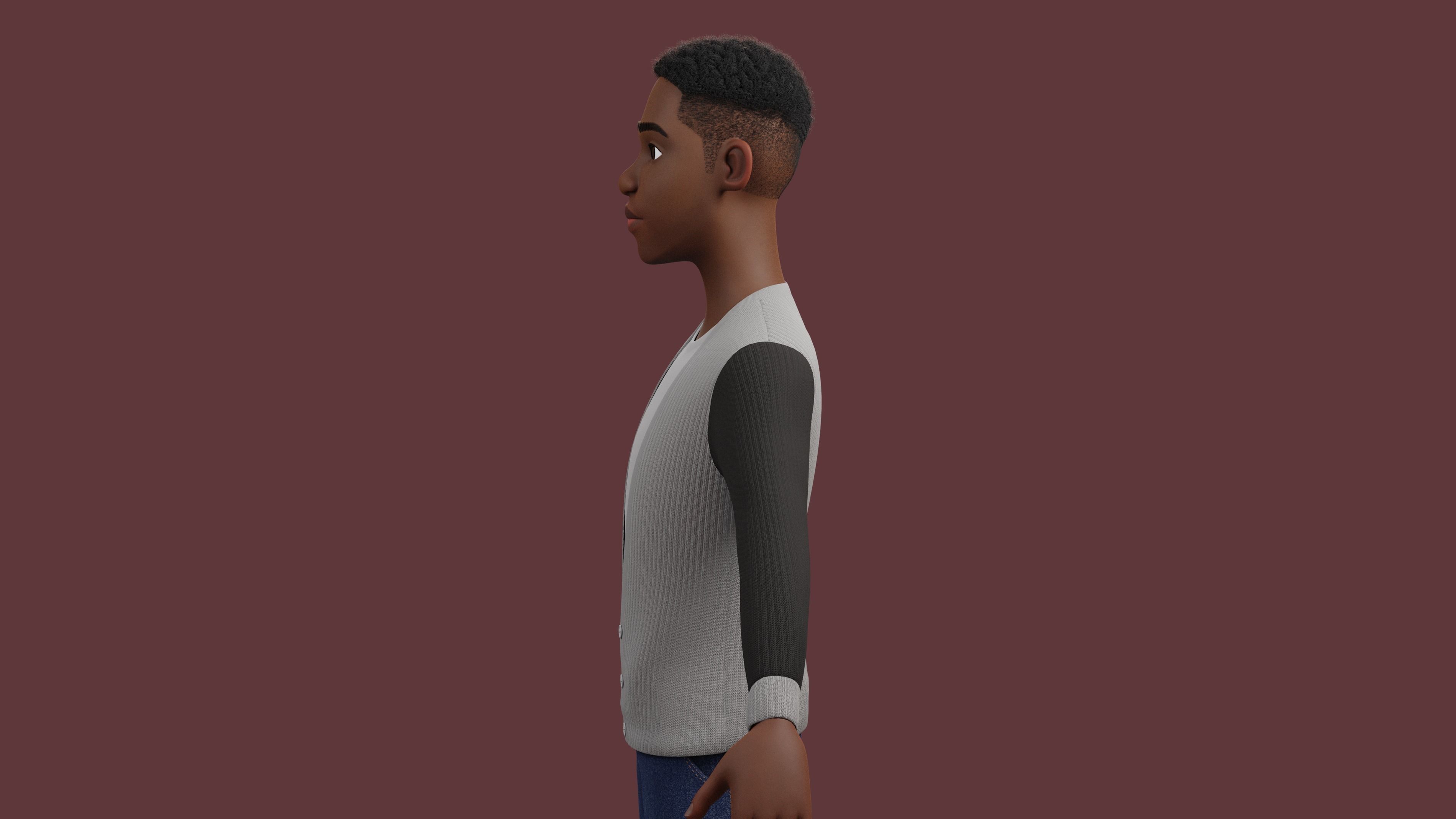Stylized Boy NOT Rigged 3D model_11