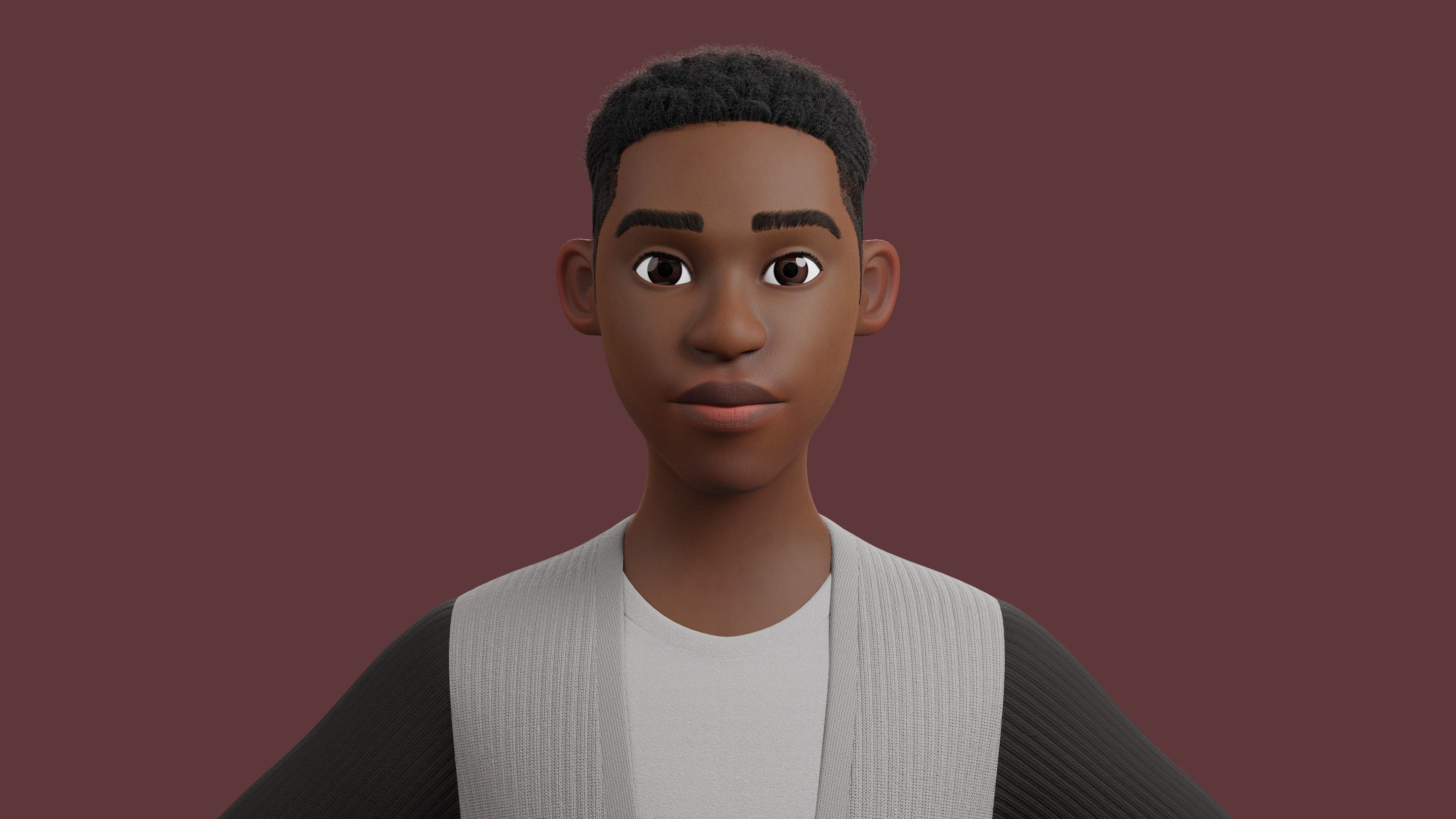 Stylized Boy NOT Rigged 3D model_1