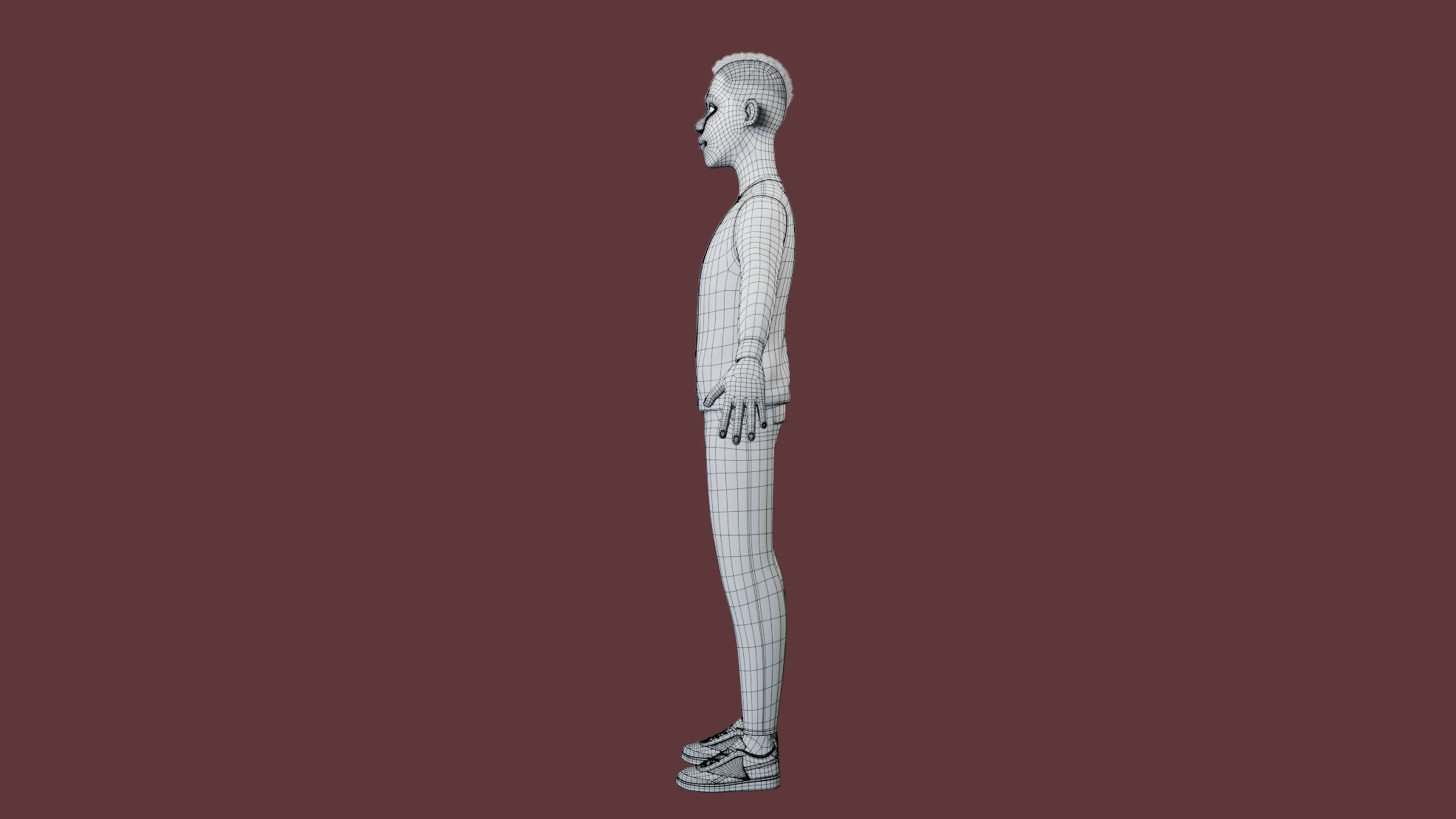 Stylized Boy NOT Rigged 3D model_29