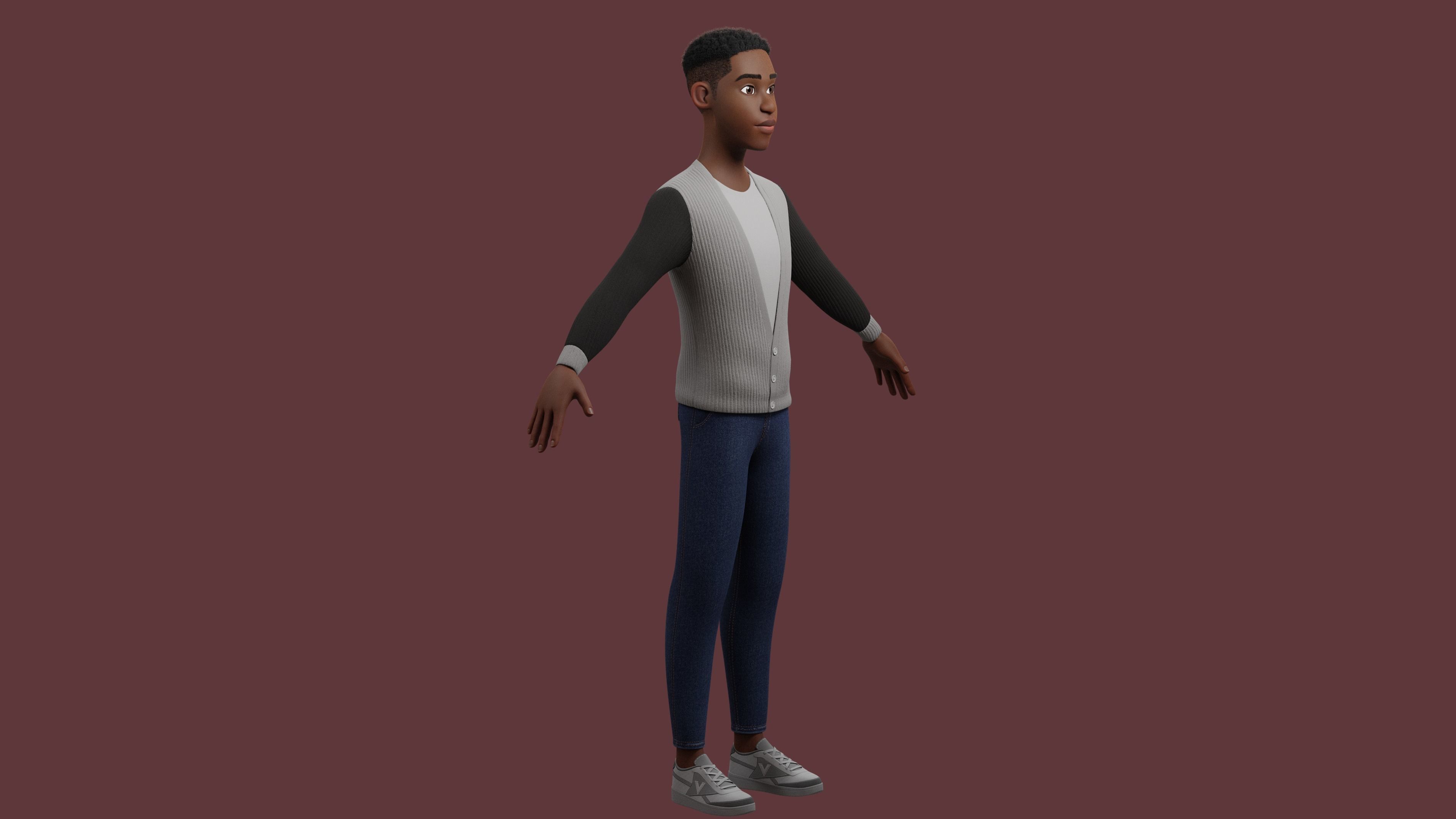 Stylized Boy NOT Rigged 3D model_24
