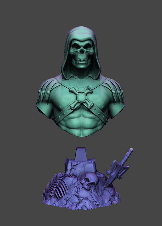 Skeletor he-man bust 3D print model_2