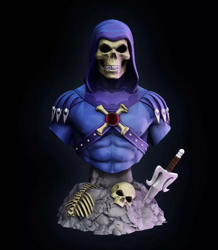 Skeletor he-man bust 3D print model_0