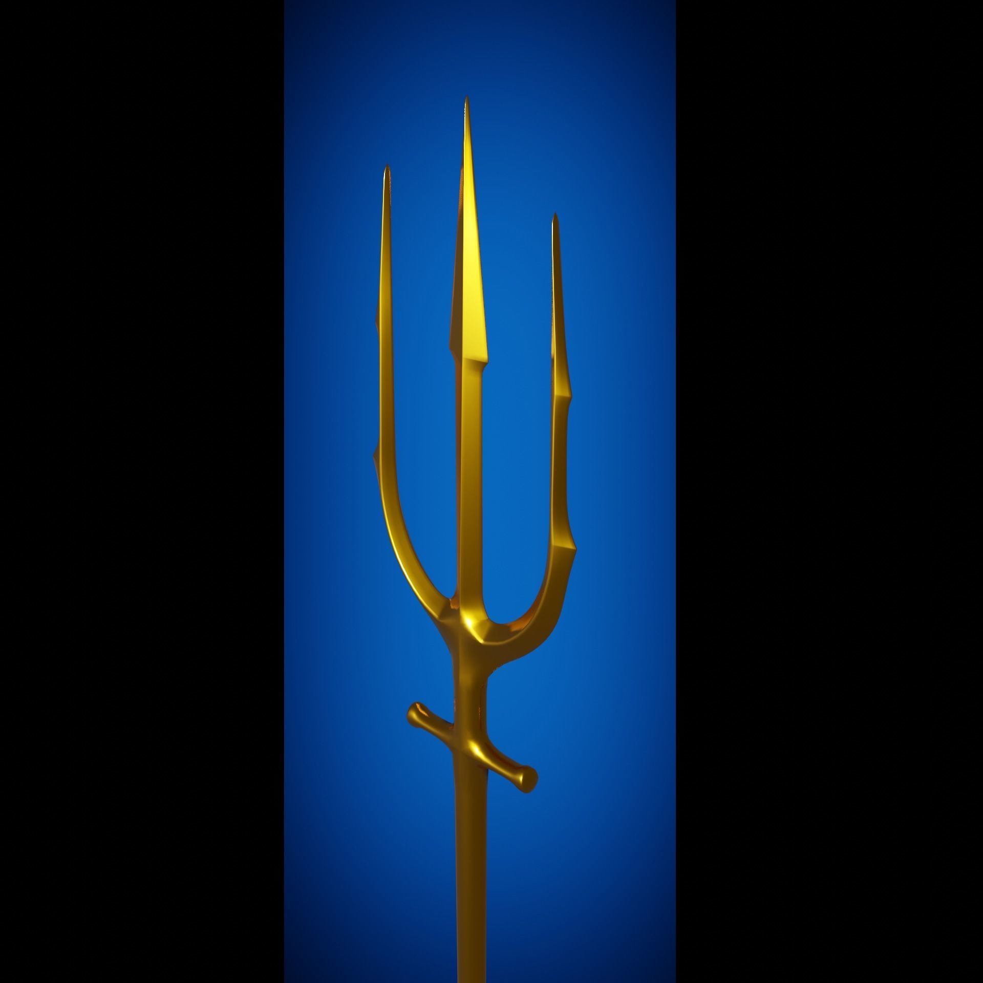 Atlan trident from the movie Aquaman Low-poly 3D model_4