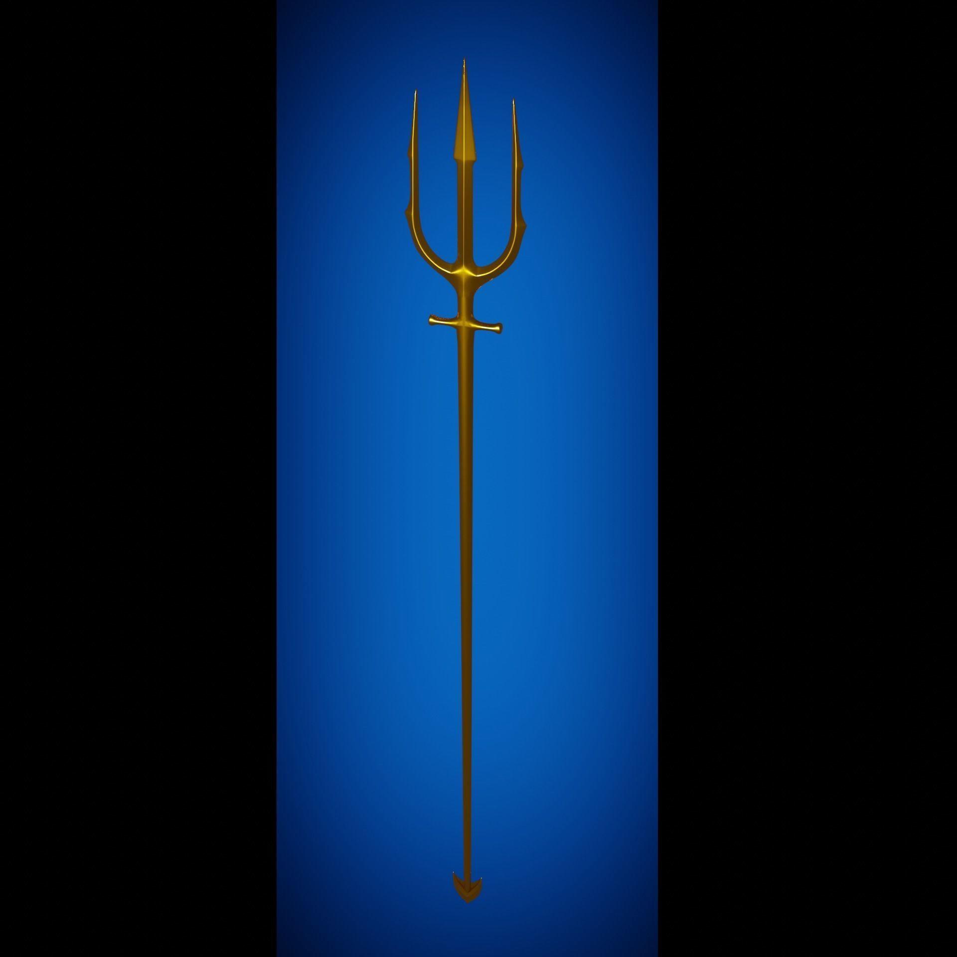 Atlan trident from the movie Aquaman Low-poly 3D model_1
