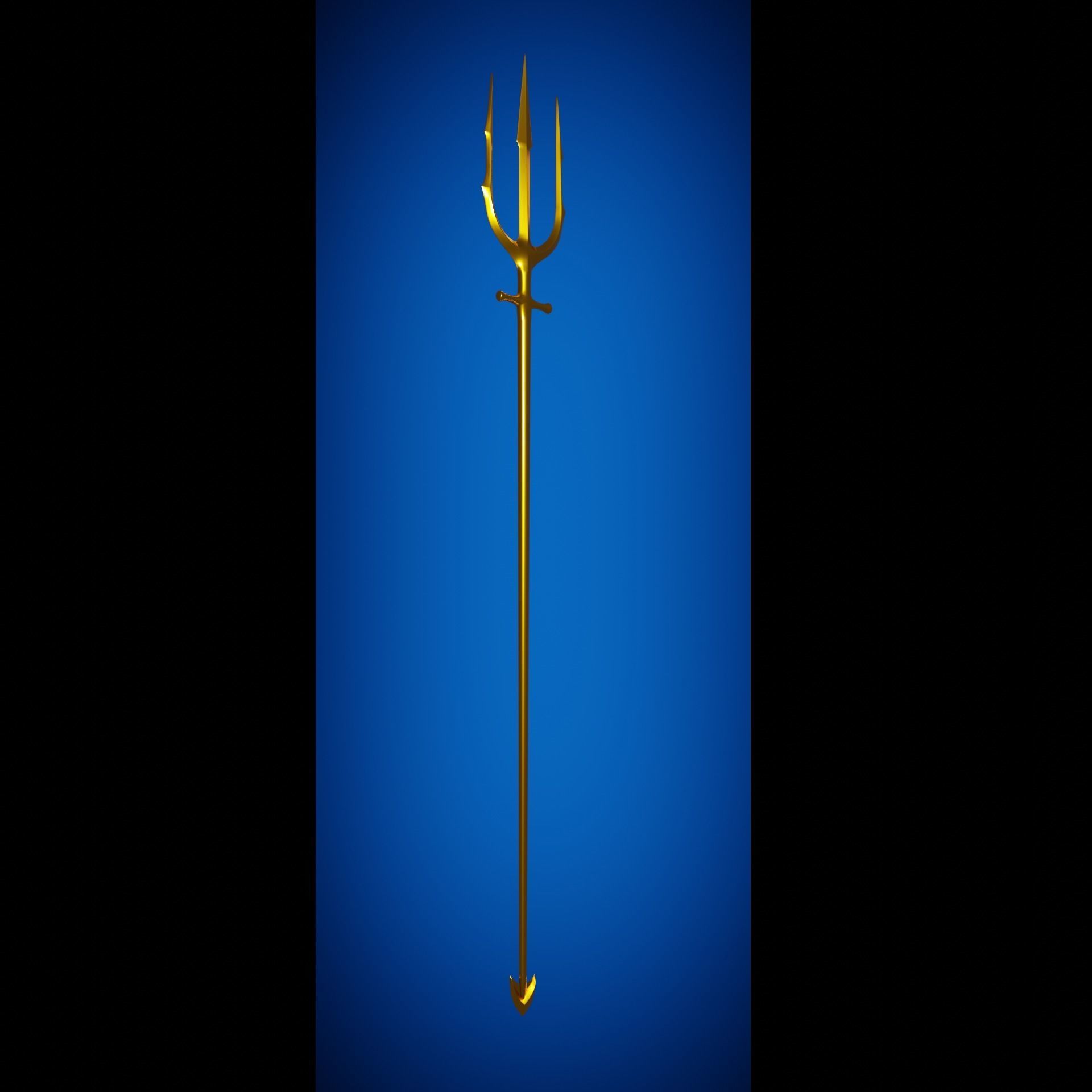Atlan trident from the movie Aquaman Low-poly 3D model_2