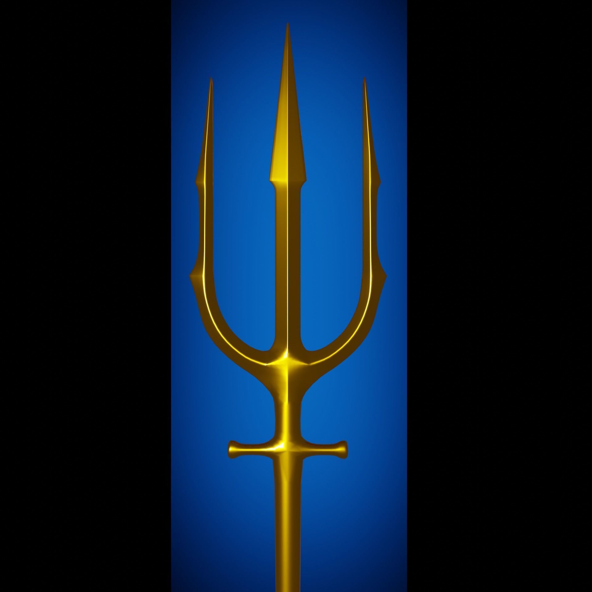 Atlan trident from the movie Aquaman Low-poly 3D model_3