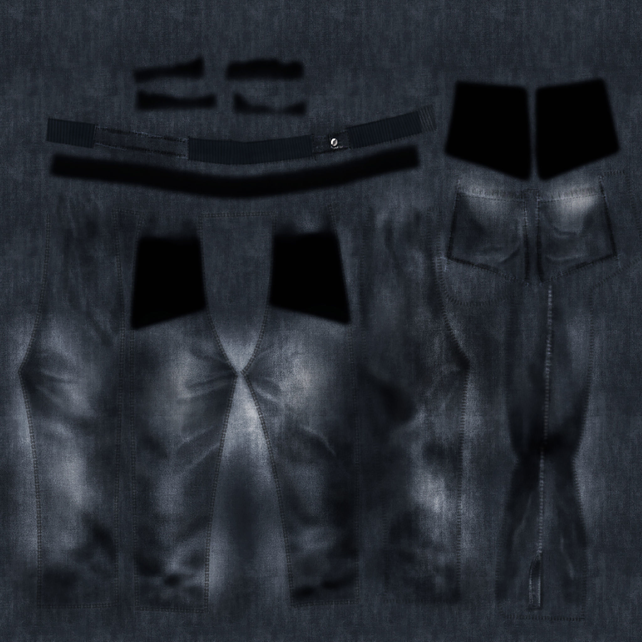 Male Baggy Skinny Jeans Low-poly 3D model_8