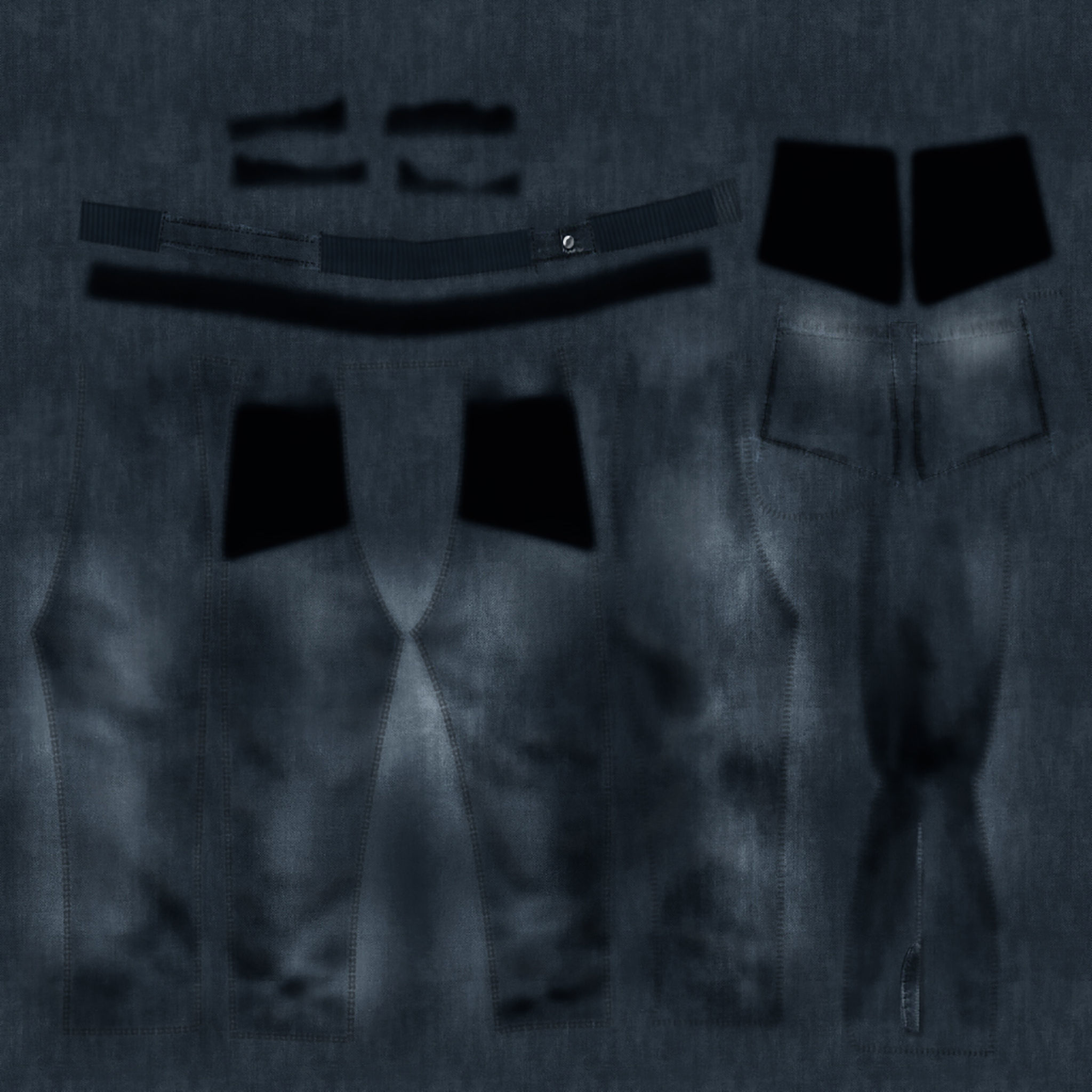 Male Baggy Skinny Jeans Low-poly 3D model_7