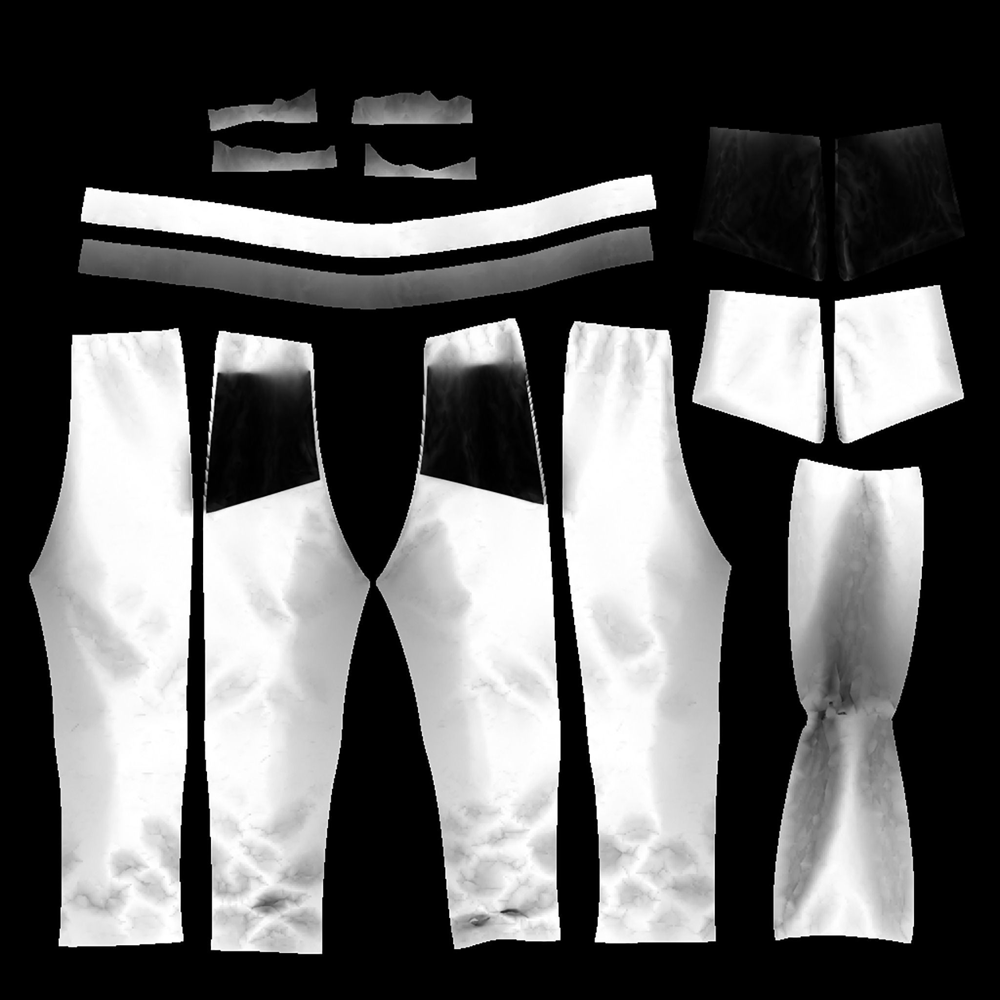 Male Baggy Skinny Jeans Low-poly 3D model_13
