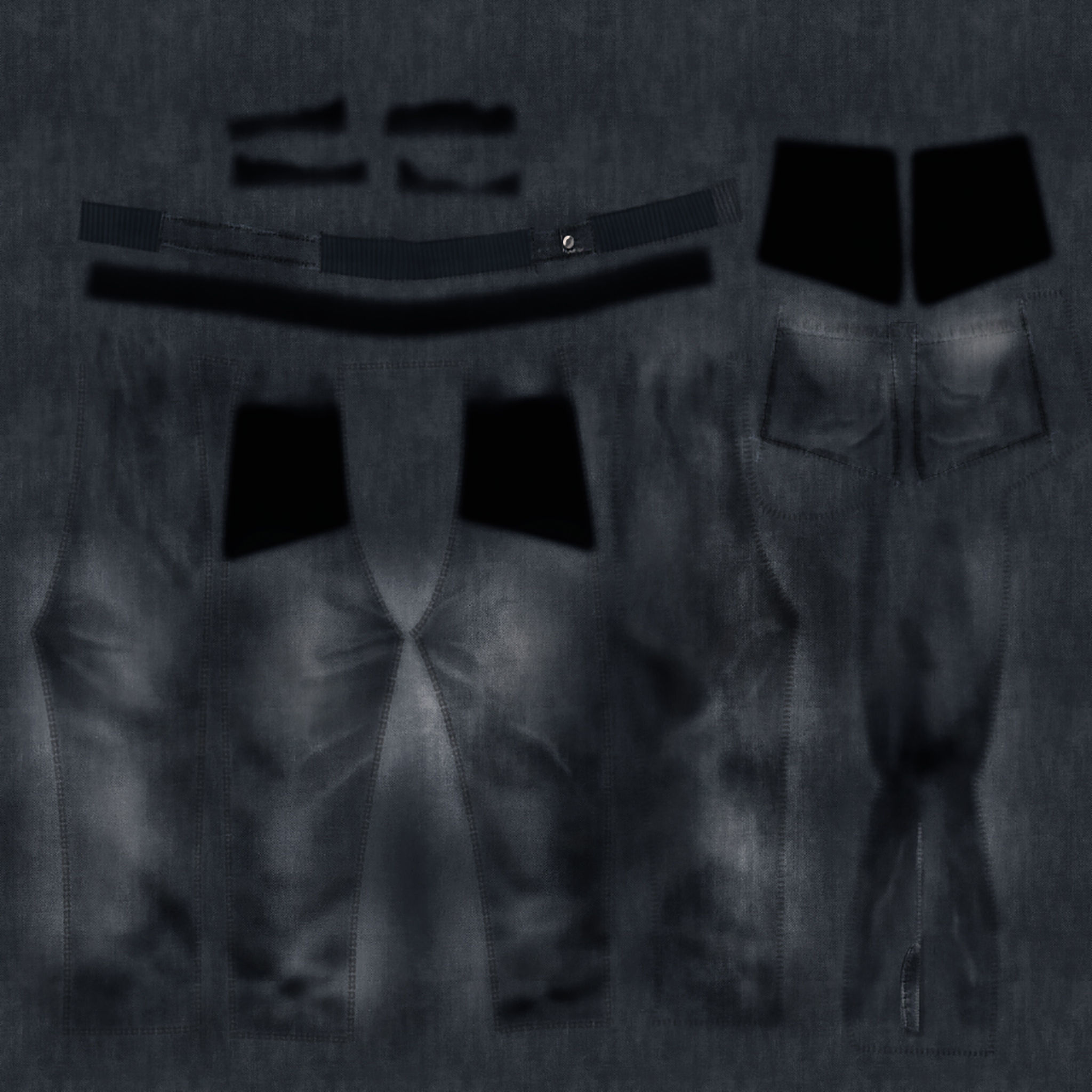 Male Baggy Skinny Jeans Low-poly 3D model_10