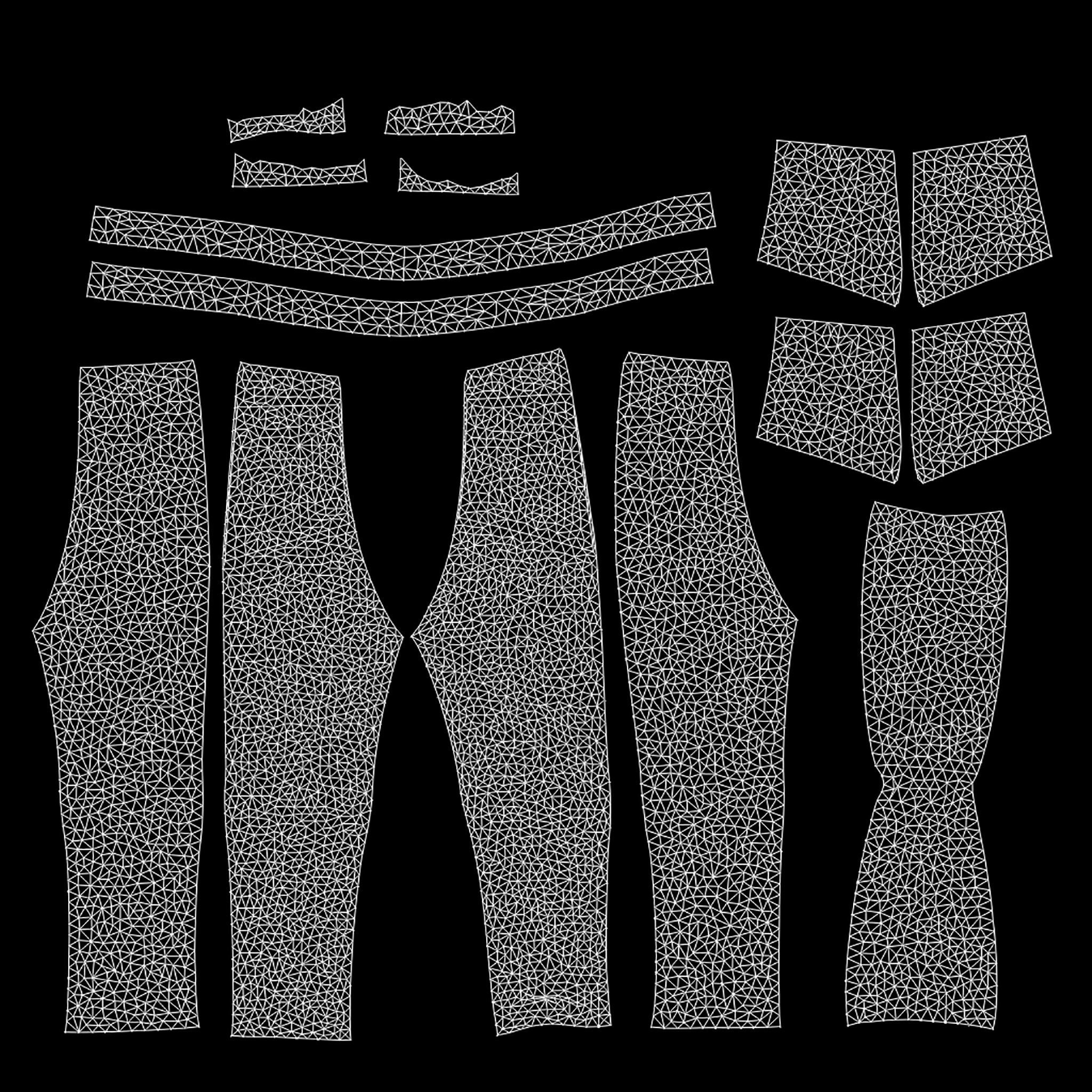 Male Baggy Skinny Jeans Low-poly 3D model_14