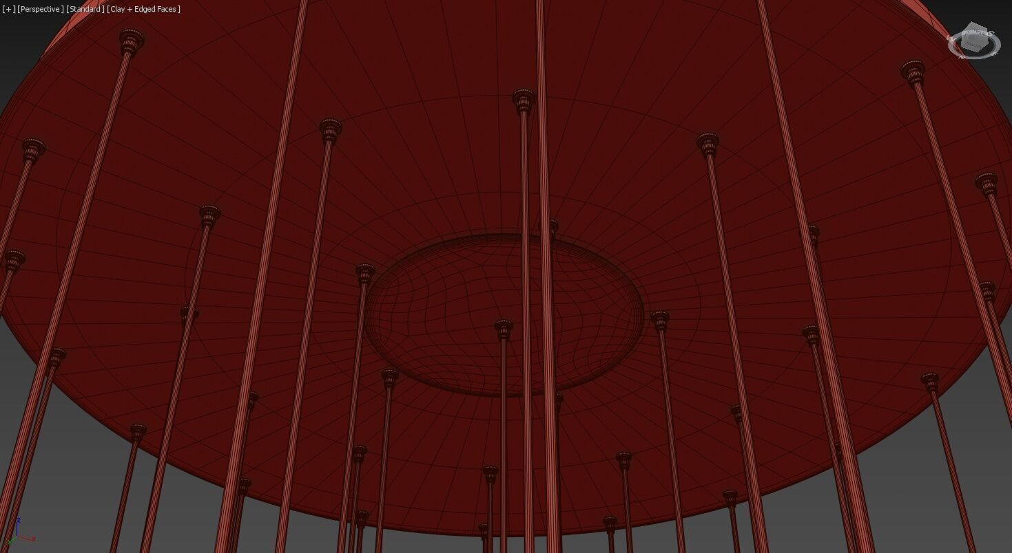 Arica Round Chandelier 36 Light 3D model_14