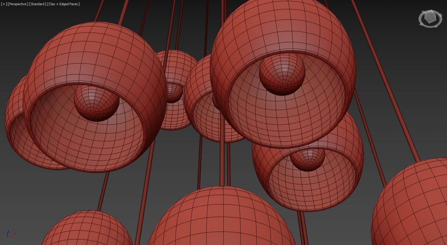 Arica Round Chandelier 36 Light 3D model_13