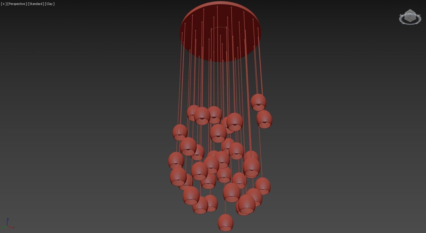Arica Round Chandelier 36 Light 3D model_12