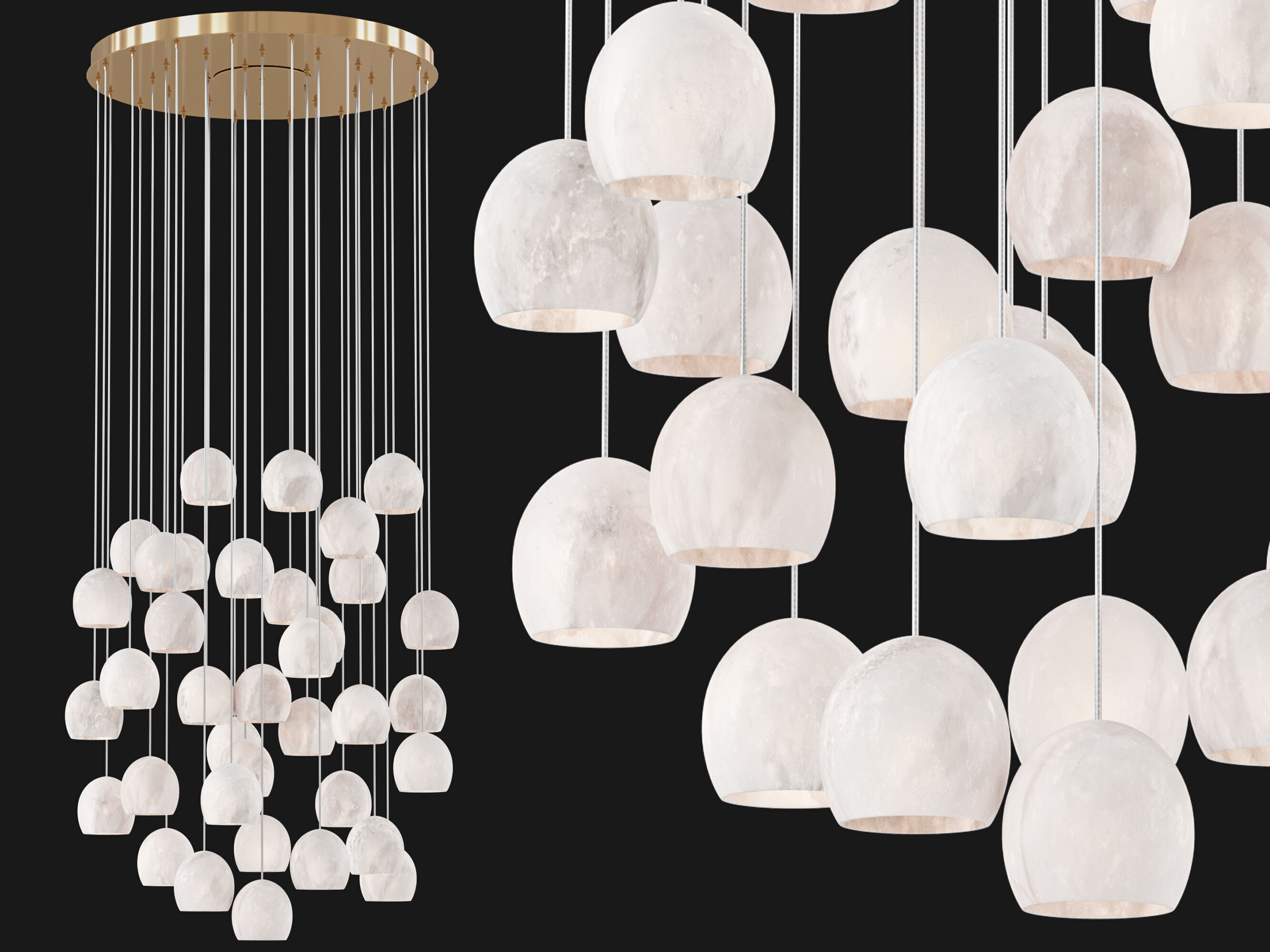 Arica Round Chandelier 36 Light 3D model_1